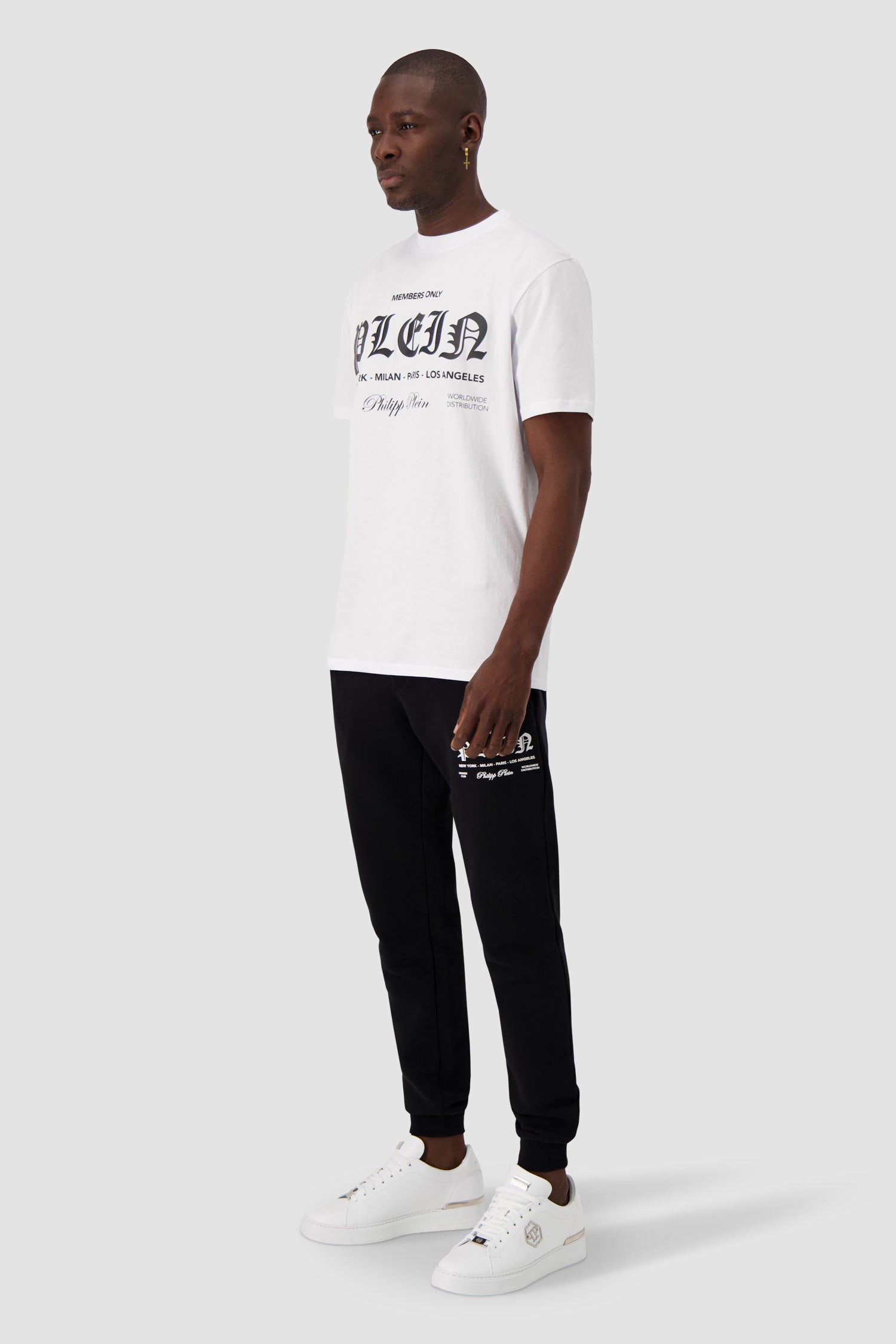 Philipp Plein White Round Neck Short Sleeve T-Shirt for Men - Casual Summer Tee for Streetwear & Everyday Outfits
