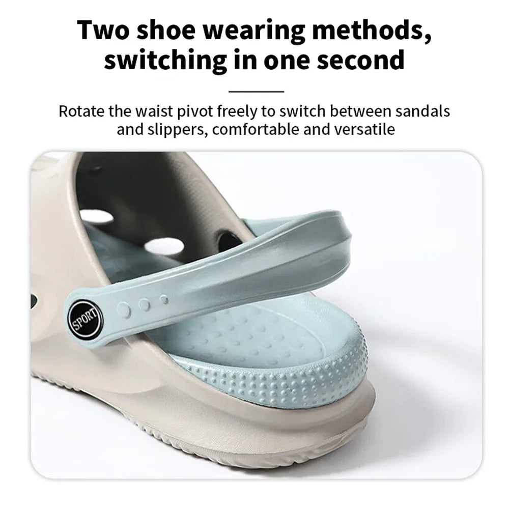 **Men's Aqua Shoes - Waterproof Anti-Slip Beach Sandals with Thick Sole - Lightweight EVA Flip Flops for Swimming, Surfing, and Outdoor Activities**