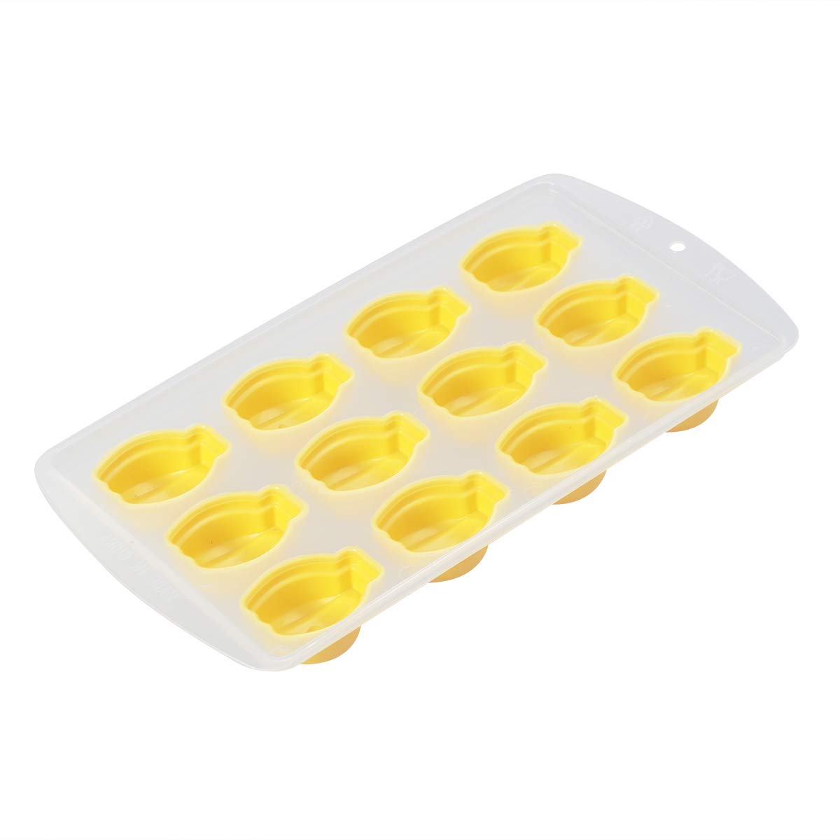 Durable 4-Piece Silicone Banana Ice Cube Trays - Safe BPA-Free 12-Cavity Fruit Shaped Ice Molds for Cocktails, Smoothies & Kids Drinks (Yellow)