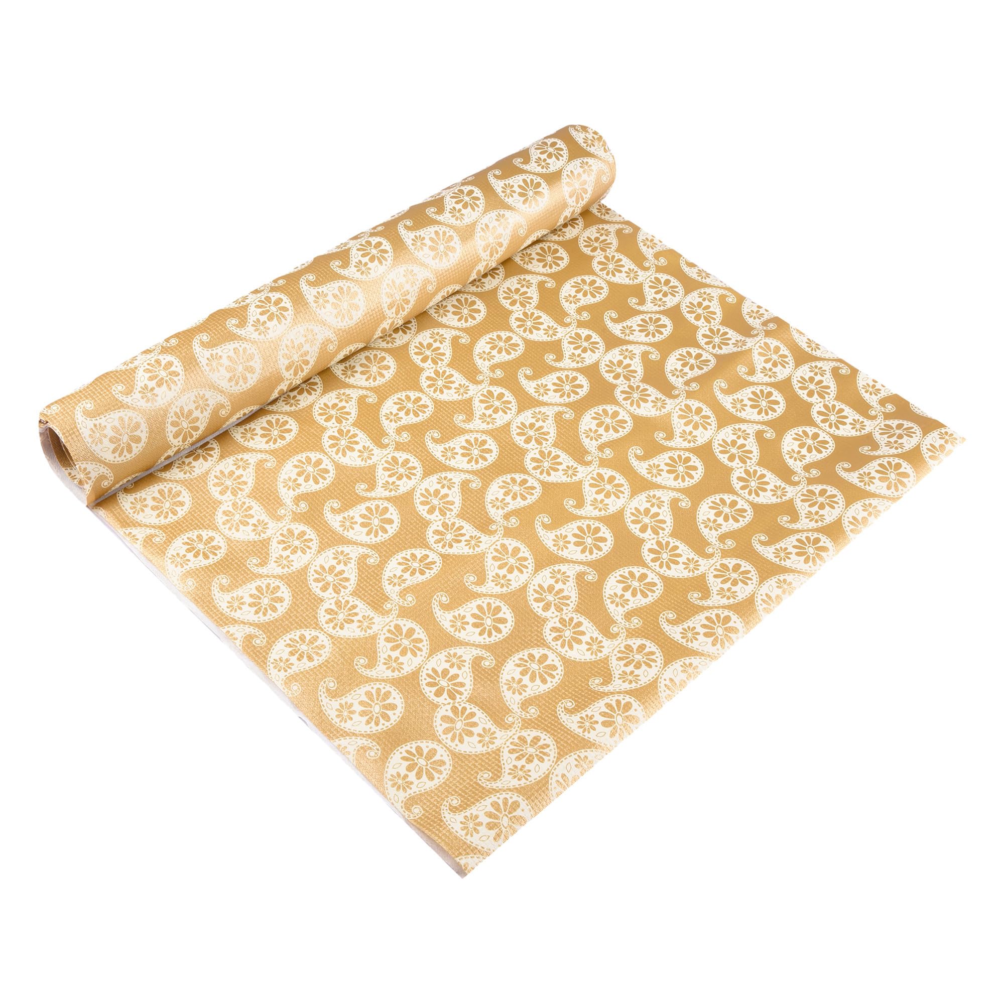 Kuber Industries Non-Slip Shelf Liner | Durable Kitchen Cabinet & Drawer Protector | Dot Pattern Shelf Mat | 10 Meter Roll | Golden | Ideal for Pantry, Bathroom & Wardrobe Organization