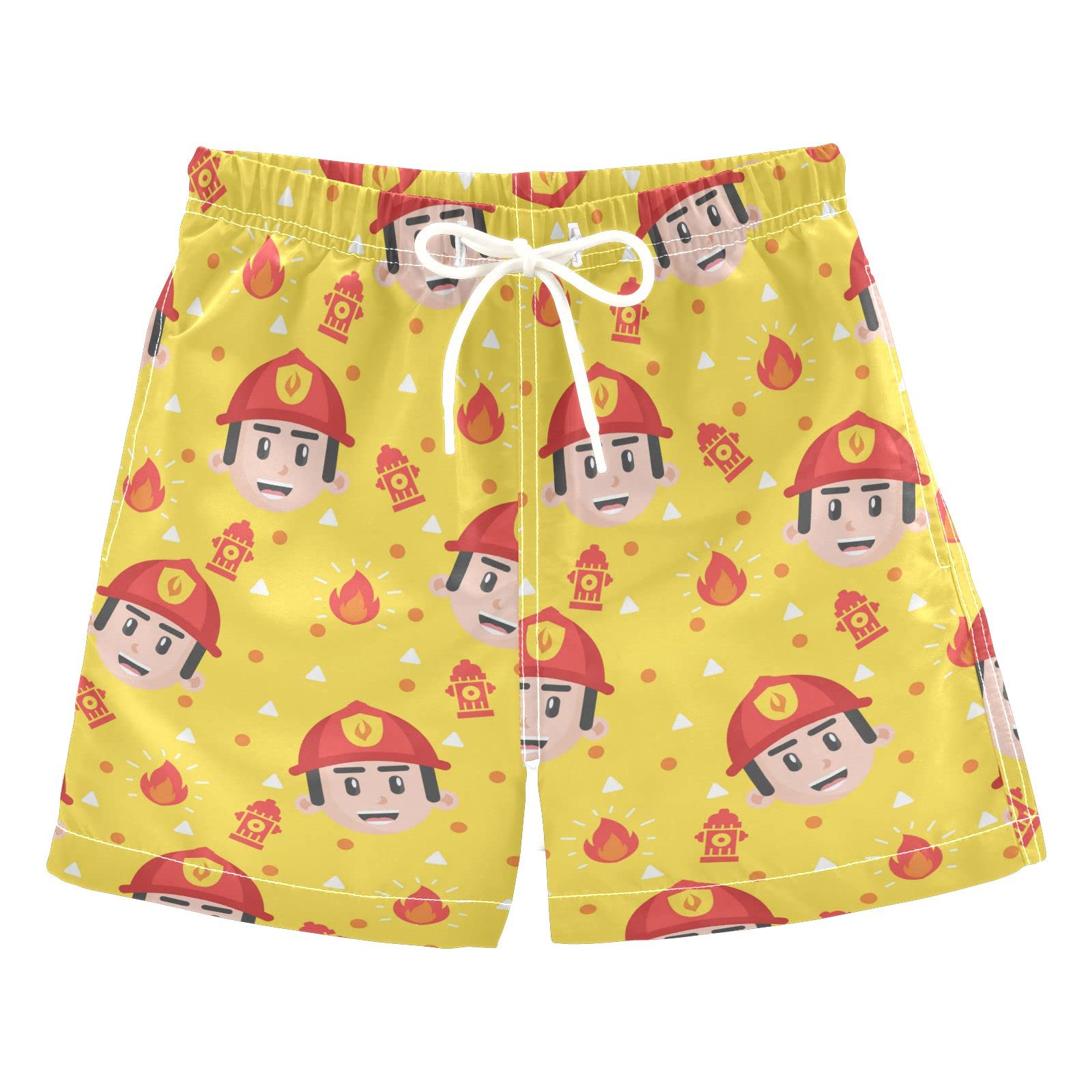**Adorable Firefighter Boys Swim Trunks for Toddlers - 2T Summer Kids Swimwear, Quick-Dry Beach Board Shorts & Bathing Suit - Perfect for Pool, Beach & Water Play**