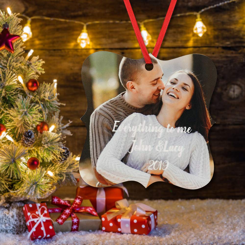 Custom Christmas Photo Ornaments 2024 - Personalized Family Picture Hanging Decor for Christmas Tree | Unique Holiday Home Decor & Thoughtful Xmas Gifts for Family (Perfect for Stocking Stuffers, Tree Trimming & Festive Home Displays)