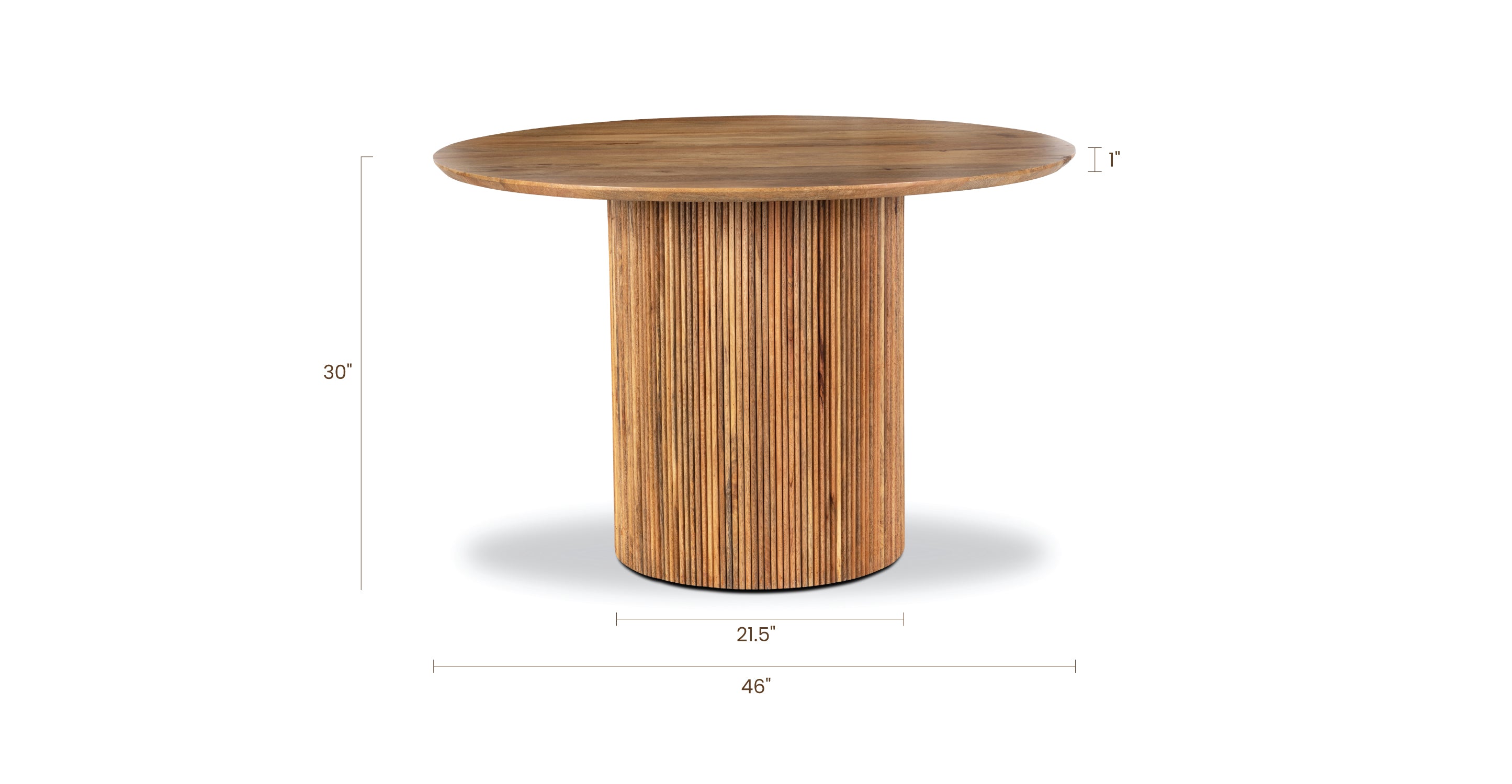 Deja 46-inch Round Dining Table - Modern & Stylish for Small Spaces - Perfect for Breakfast Nook, Kitchen, or Apartment Dining Area
