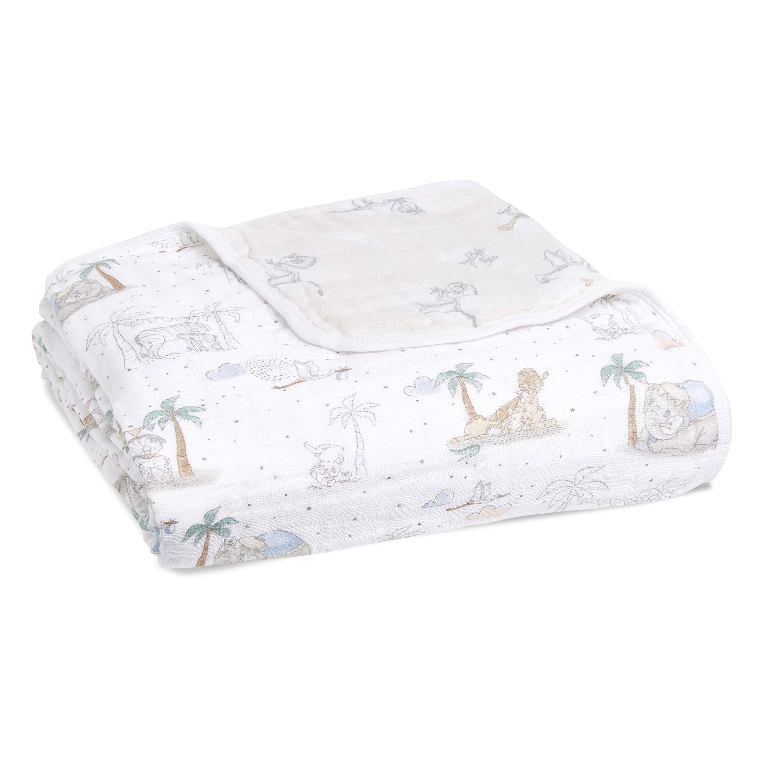 Aden + Anais Dream Blanket - Premium 100% Cotton Muslin Baby Blanket for Newborns, Boys & Girls | Soft Lightweight Nursery & Crib Blanket | Unisex Infant & Toddler Bedding | Perfect Baby Shower Gift & Registry Essential | My Darling Dumbo Print | Ideal for Swaddling, Stroller Cover & Comfort Blanket