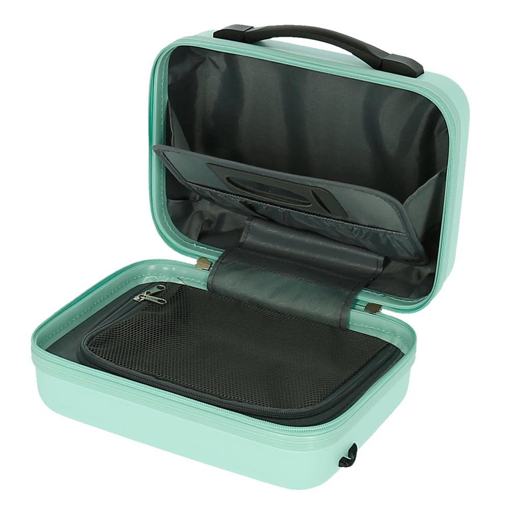 Adjustable ABS Toiletry Bag 9.14L - Black & Turquoise for Travel