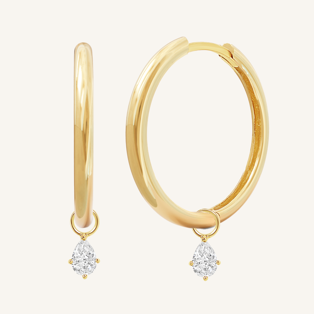 Axial Plain Hoops - Simple & Elegant Hoop Earrings for Women, 14K Gold Plated, Hypoallergenic | Perfect for Everyday Wear, Office, Parties & Special Occasions