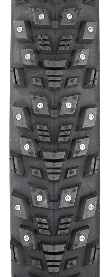 45NRTH Kahva Winter Bike Tire 27.5x2.1 Tubeless Folding Tan 60TPI with 240 Concave Carbide Studs - Perfect for Snow and Ice Cycling, Mountain Biking in Cold Weather