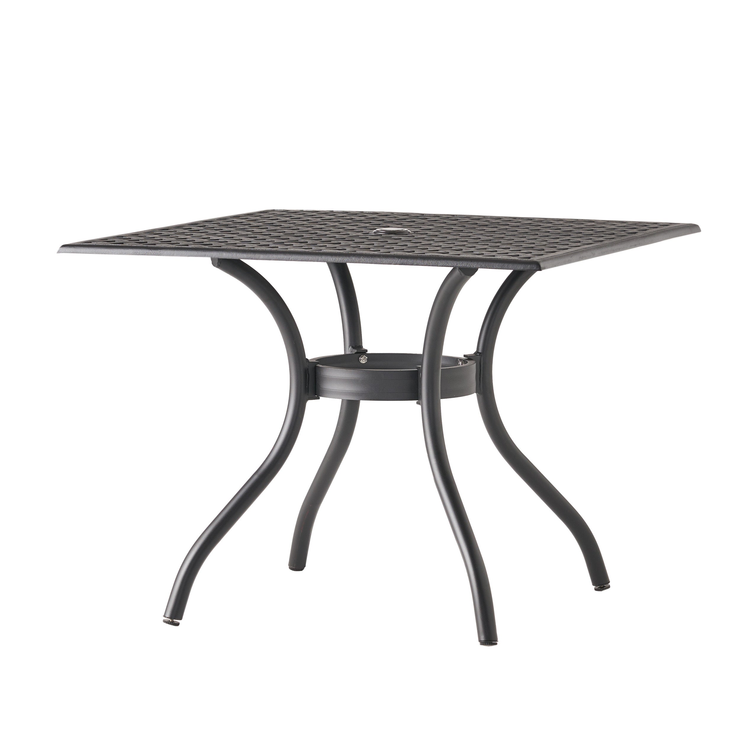 CAYMAN ARCH MESH I 39 Inch Square Outdoor Dining Table - Perfect for Patio, Garden, and Backyard Entertaining