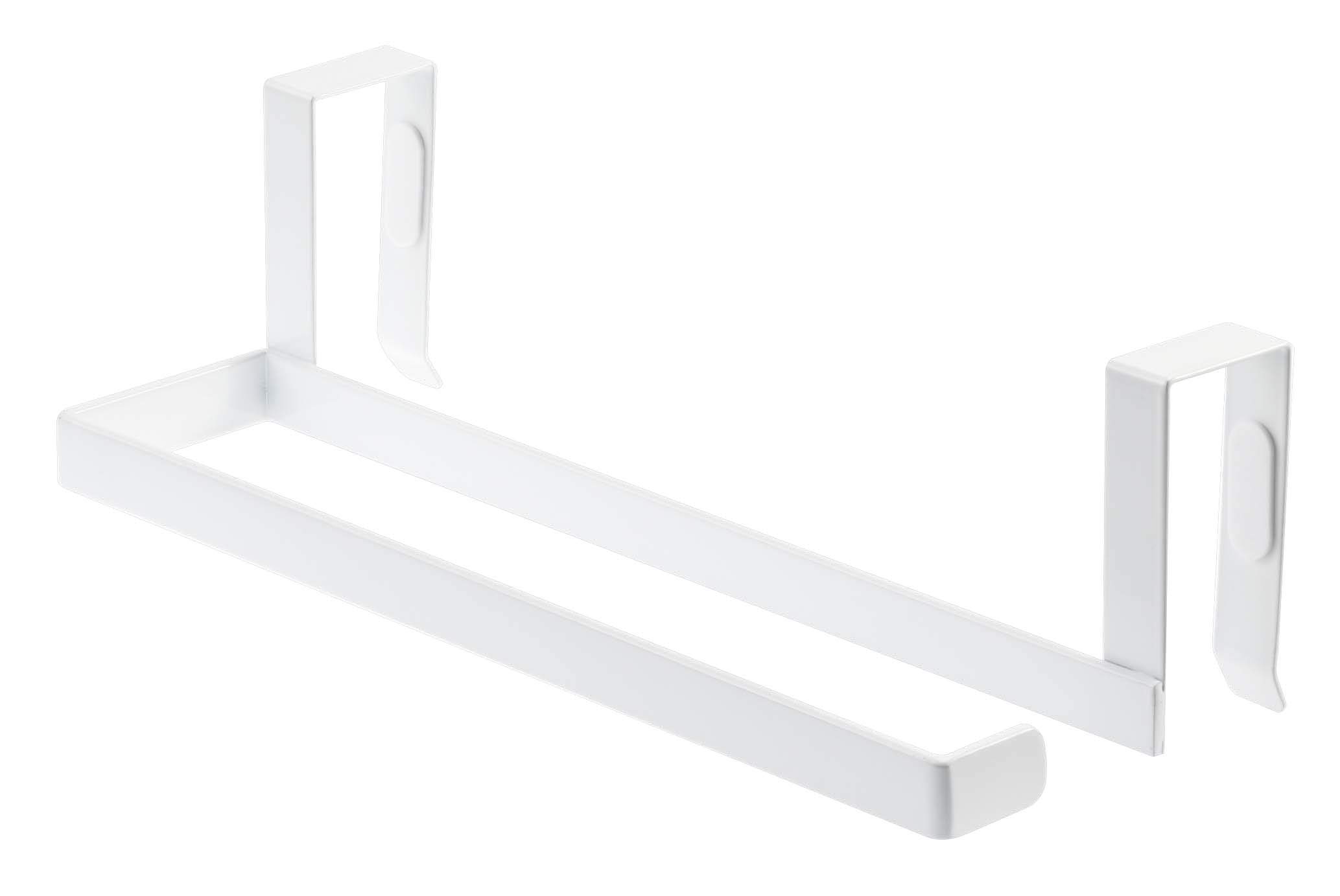 Yamazaki 7513 White Kitchen Paper Towel Holder & Hanger Tower - Space Saving Organizer for Countertop, Pantry or Small Kitchen