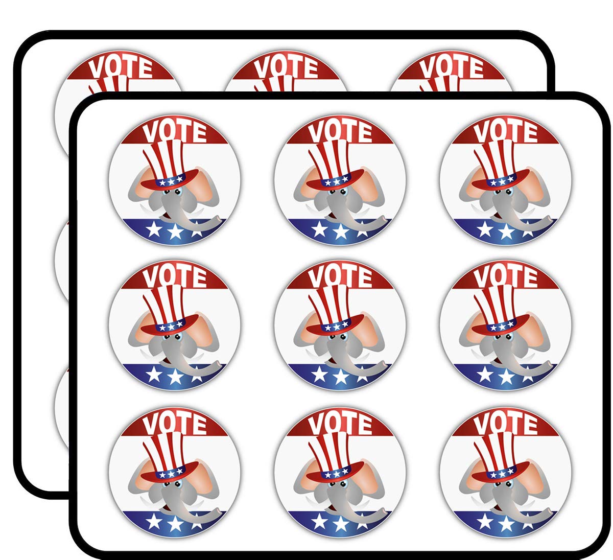 Republican Elephant Vote Political Stickers - 2 Inch Each, 18 Pack - Perfect for Planners, Calendars, Scrapbooking & Crafting - Great for Election Campaigns, DIY Projects & Political Enthusiasts