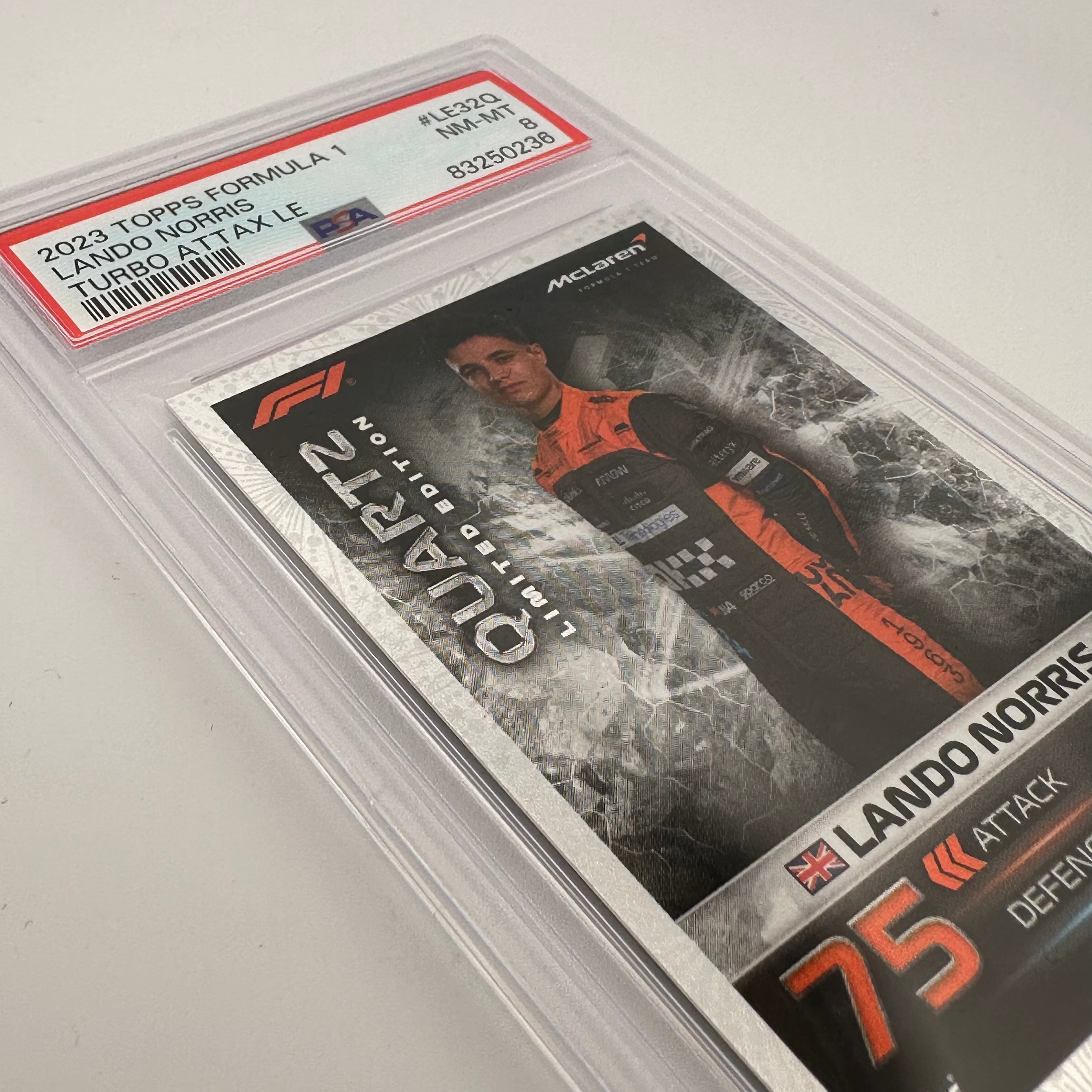 PSA 8 Graded Lando Norris #LE32Q Quartz Limited Edition Trading Card - Perfect for Collectors, Investors & Formula 1 Fans