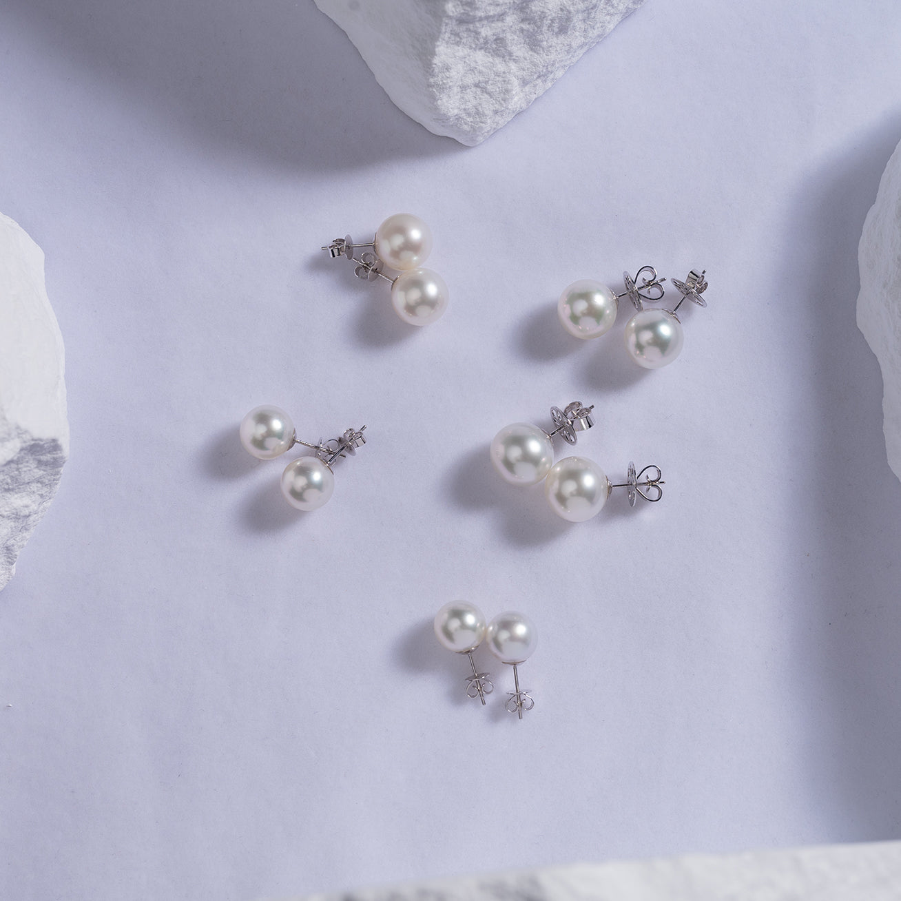 18K Gold Venus Premium Australian White South Sea Pearl Stud Earrings KE00084 - Elegant Jewelry for Weddings, Parties & Special Occasions