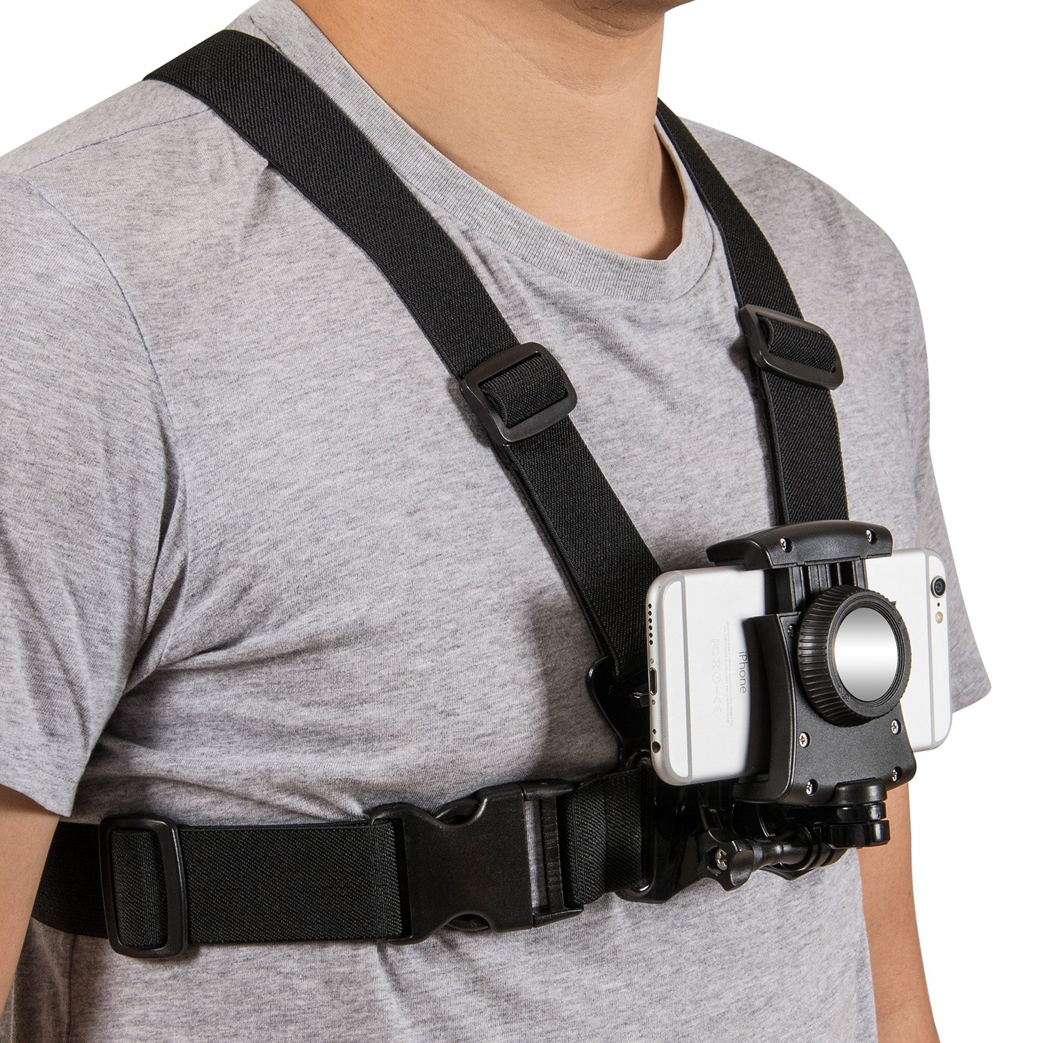 Coreal Adjustable Chest Mount Harness for Smartphones & Action Cameras - Compatible with iPhone, Samsung, GoPro - Perfect for Hiking, Vlogging & Hands-Free Recording