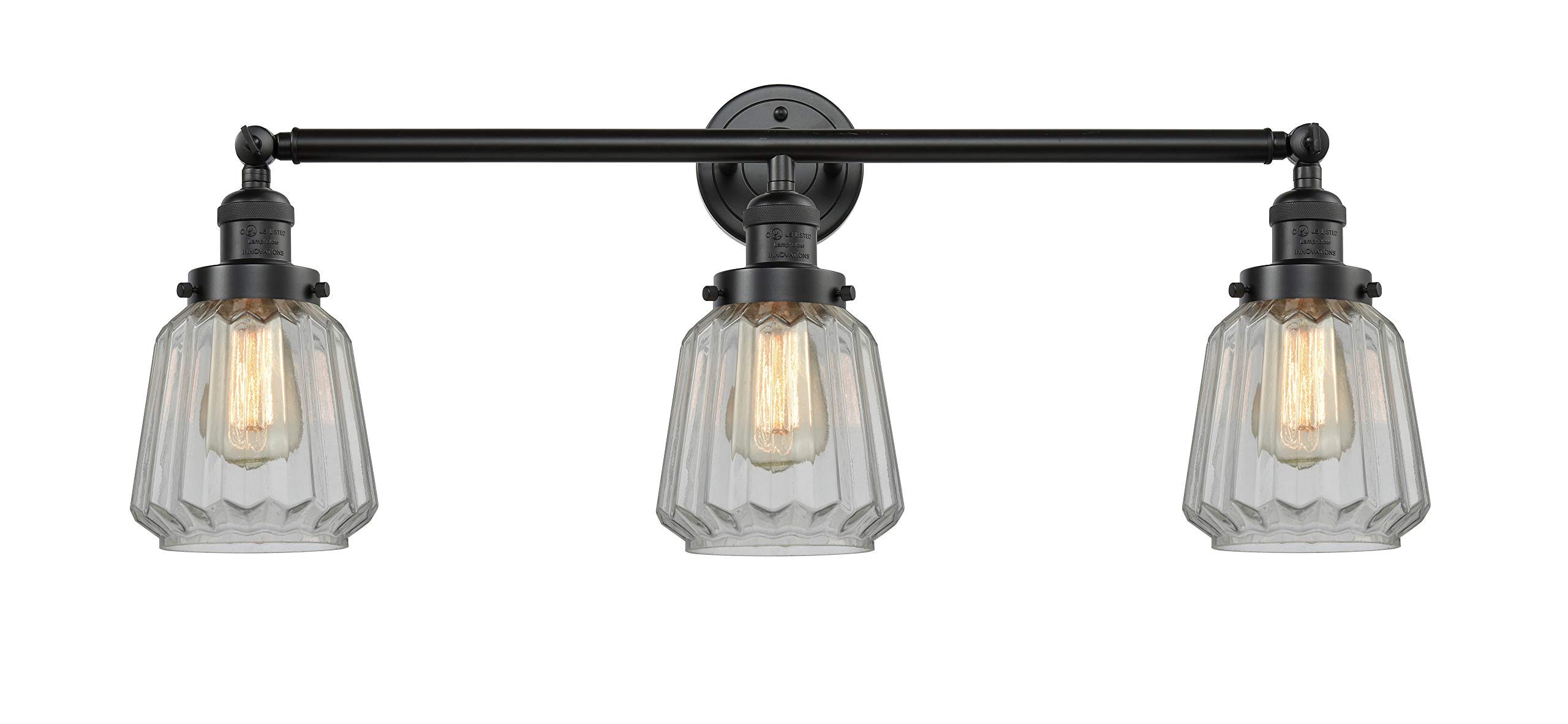 Innovations 205-OB-S-G142 3-Light Adjustable Bathroom Vanity Light Fixture in Oil Rubbed Bronze - Perfect for Modern Bathrooms, Powder Rooms & Spa-Style Decor