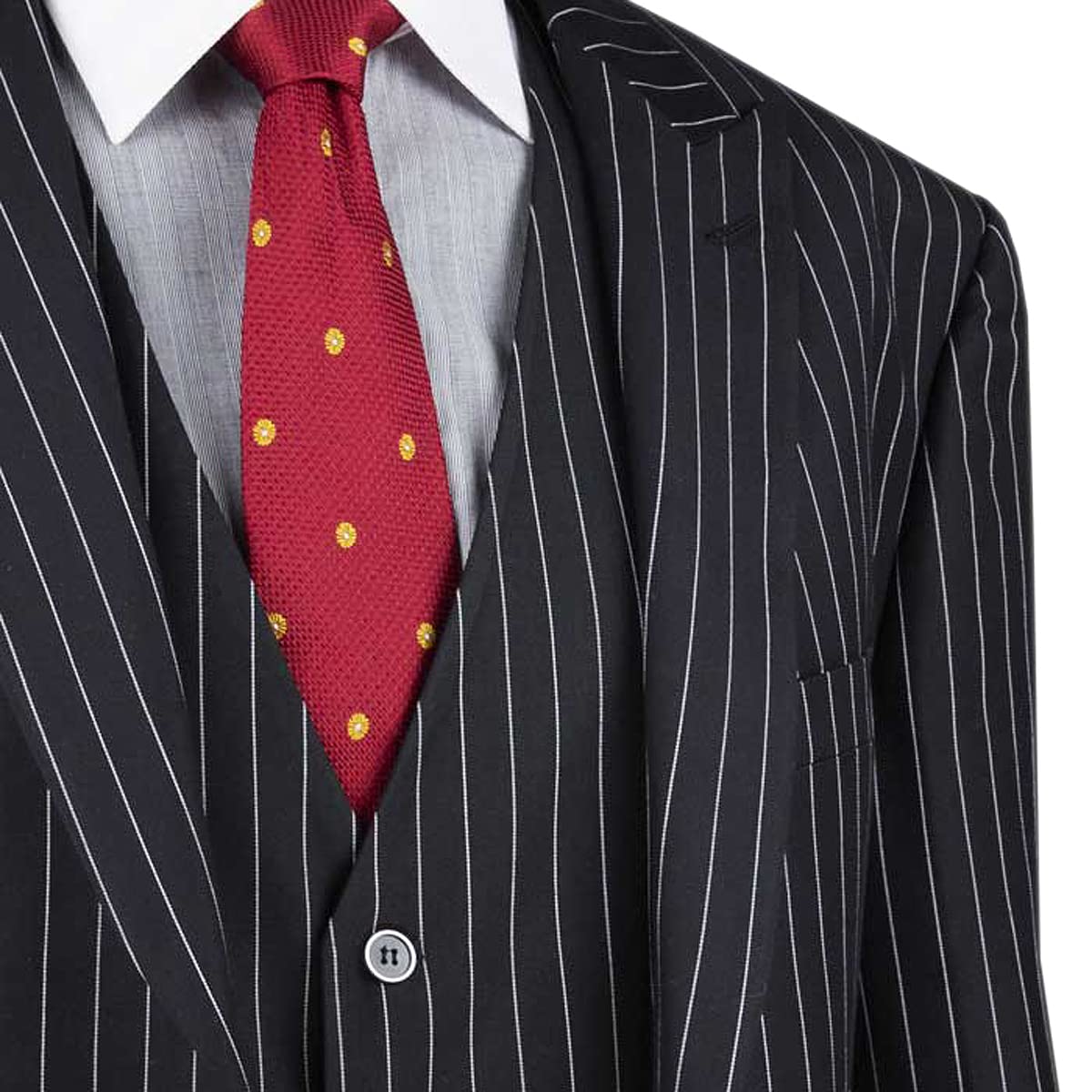 Stylish Men's 3-Piece Gangster Stripes Single Breasted Suit Set with Matching Socks - Perfect for Weddings, Parties & Formal Events