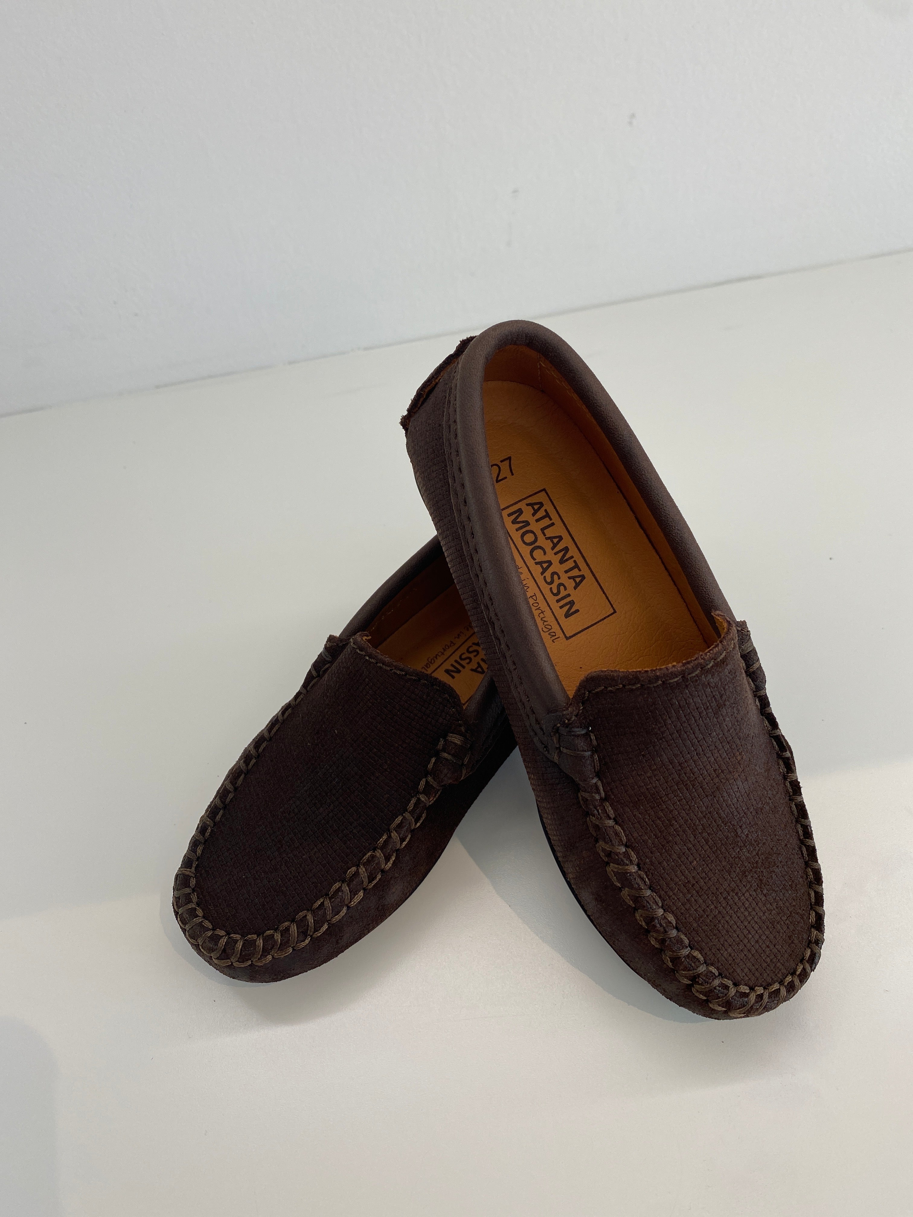 Men's Atlanta Mocassin Brown Twill Loafers - Comfortable Casual Slip-On Shoes for Business, Office & Everyday Wear