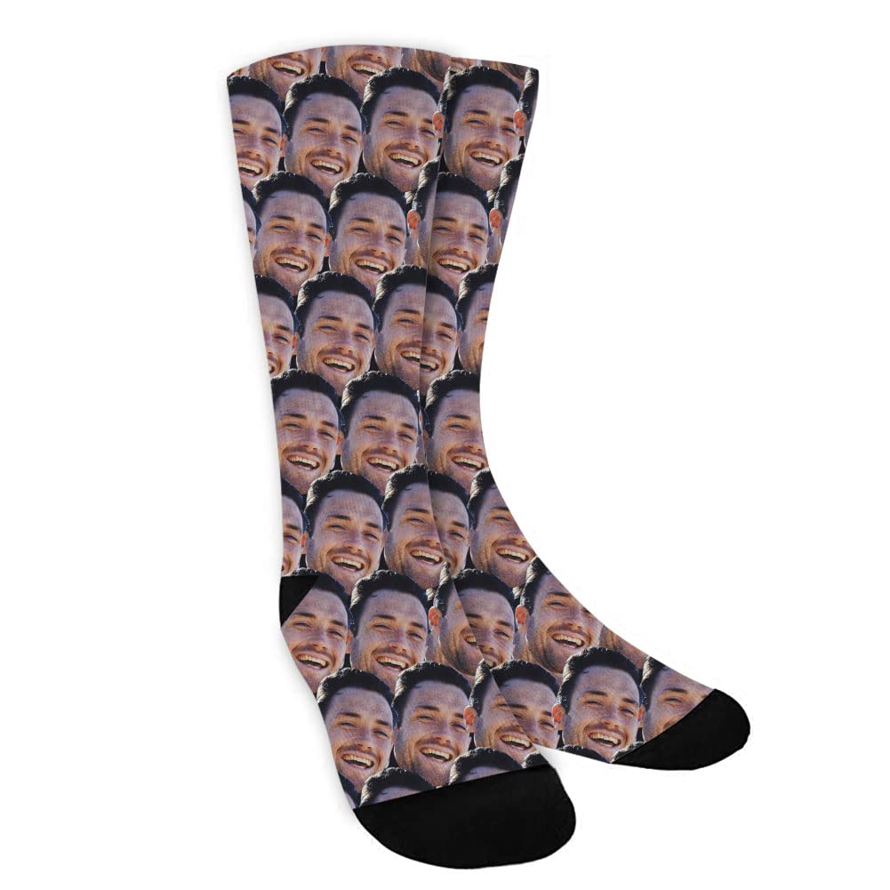 Custom Face Socks with Text - Personalized Funny Socks for Men & Women | TinyName Unique Photo Socks - Great for Gifts, Couples & Special Occasions