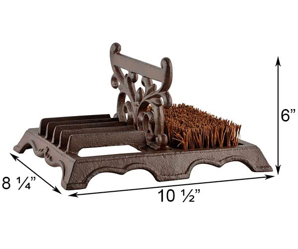Dual Esschert Design Cast Iron Boot Brushes with Scrapers - Heavy Duty Outdoor Shoe Cleaner for Mud, Snow & Dirt - Perfect for Entryways, Farms & Hunting Cabins