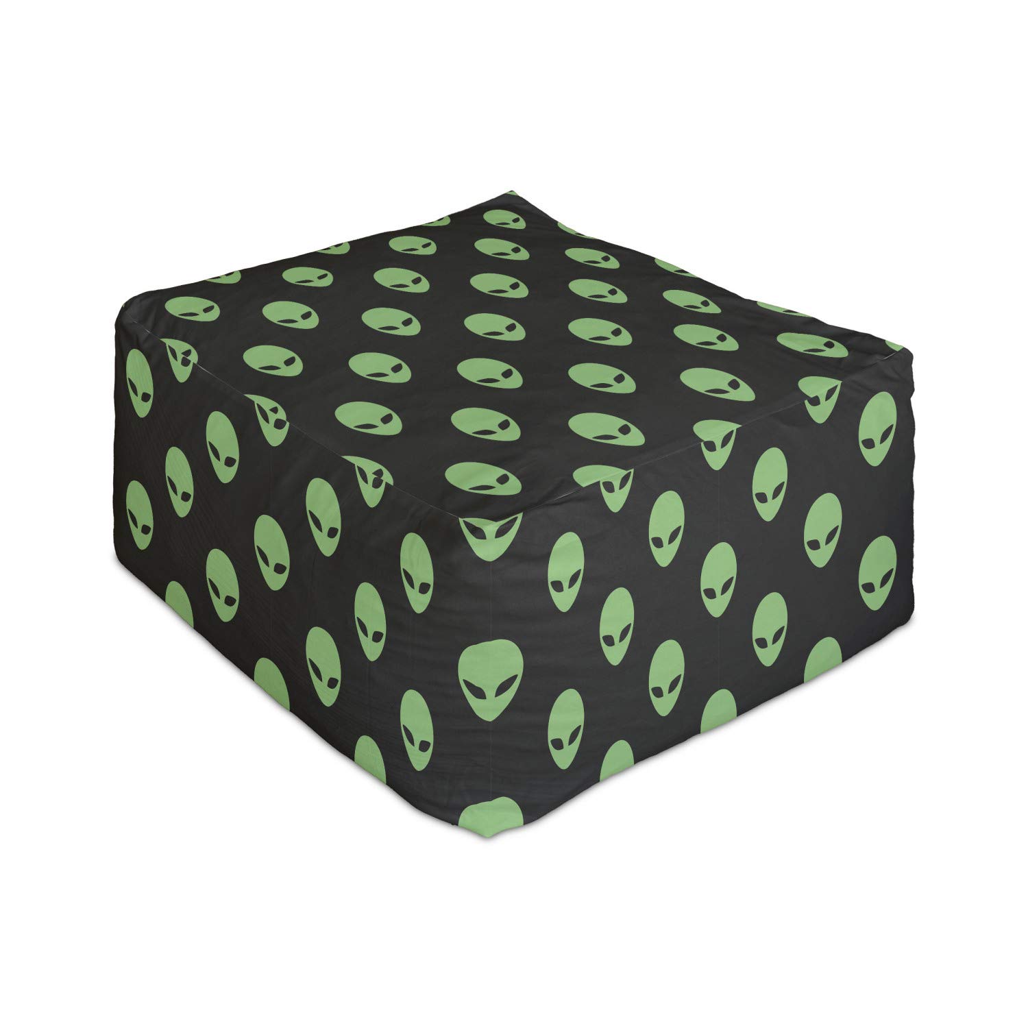 Ambesonne Alien Rectangle Pouf - Sci-Fi Martian Creature Footrest Ottoman with Removable Cover, 25