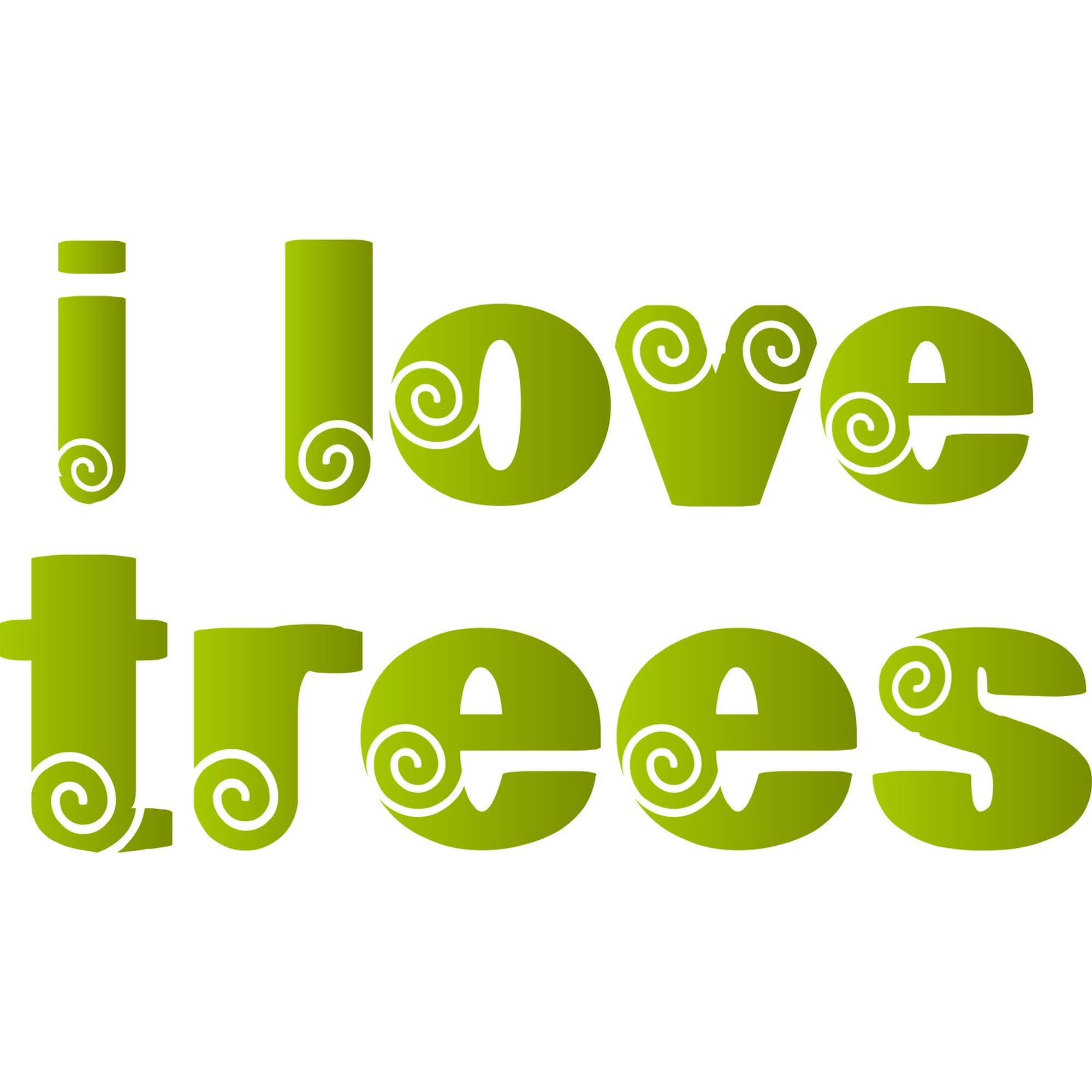 I Love Trees Oval Sticker - Eco-Friendly Car Bumper Decal for Nature Lovers - Perfect for Cars, Laptops & Water Bottles