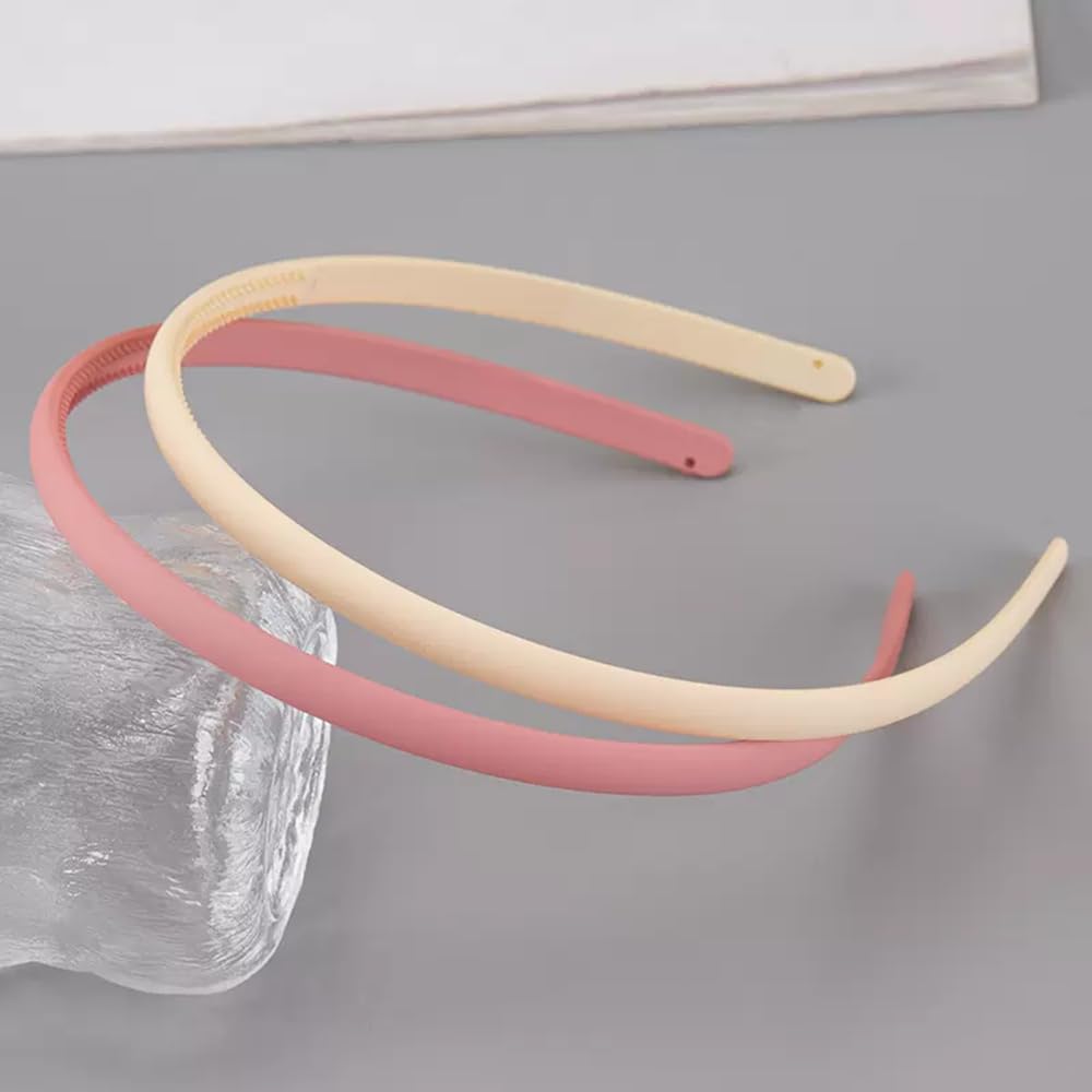 Elegant Slim Pink Alice Hair Bands for Women & Girls - Soft Headband Hair Accessories for School, Work & Everyday Wear