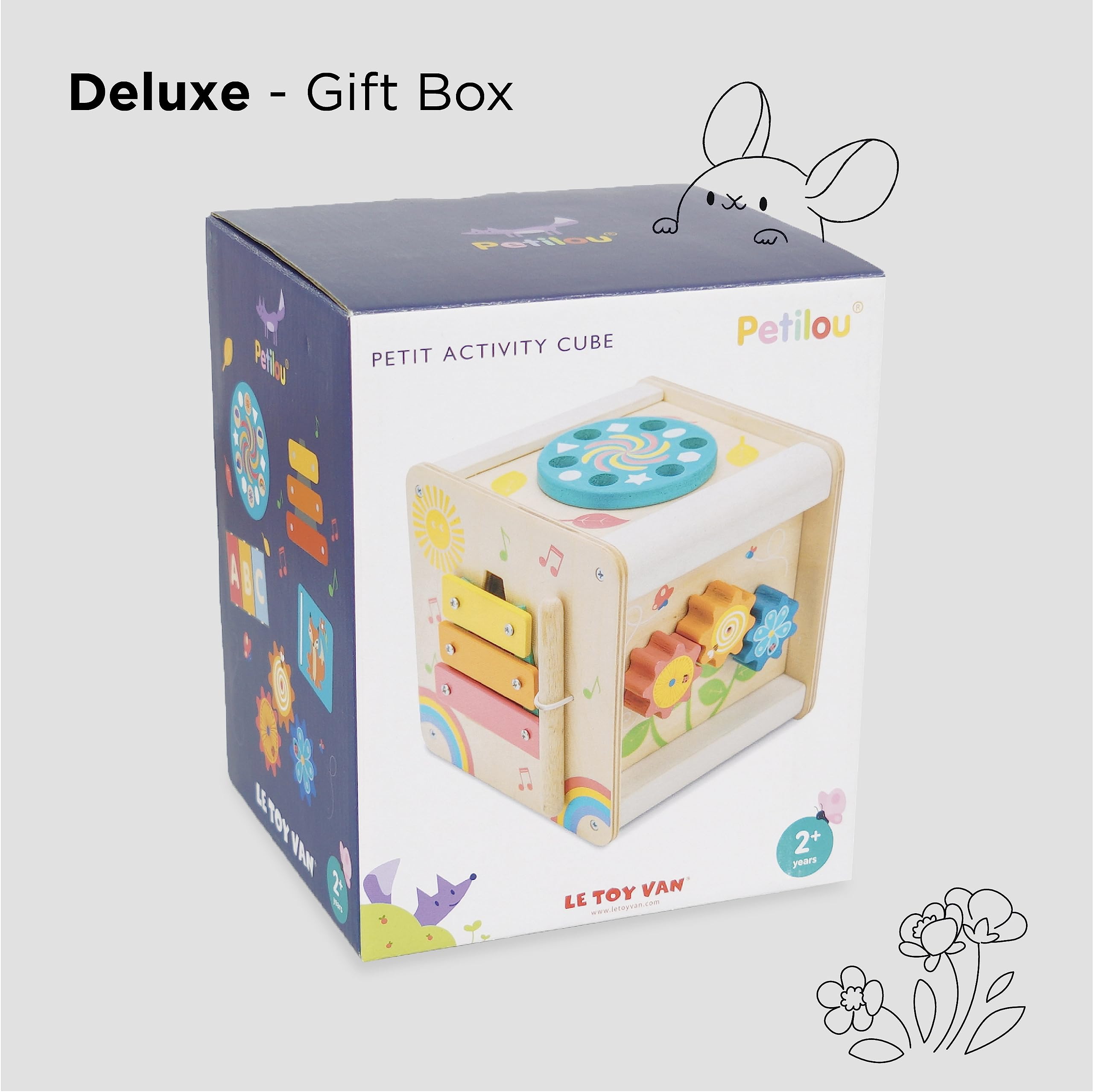 Le Toy Van Petit Activity Cube - Wooden Baby Toy for Early Learning & Development - Perfect for Playtime, Nursery, and Montessori Education
