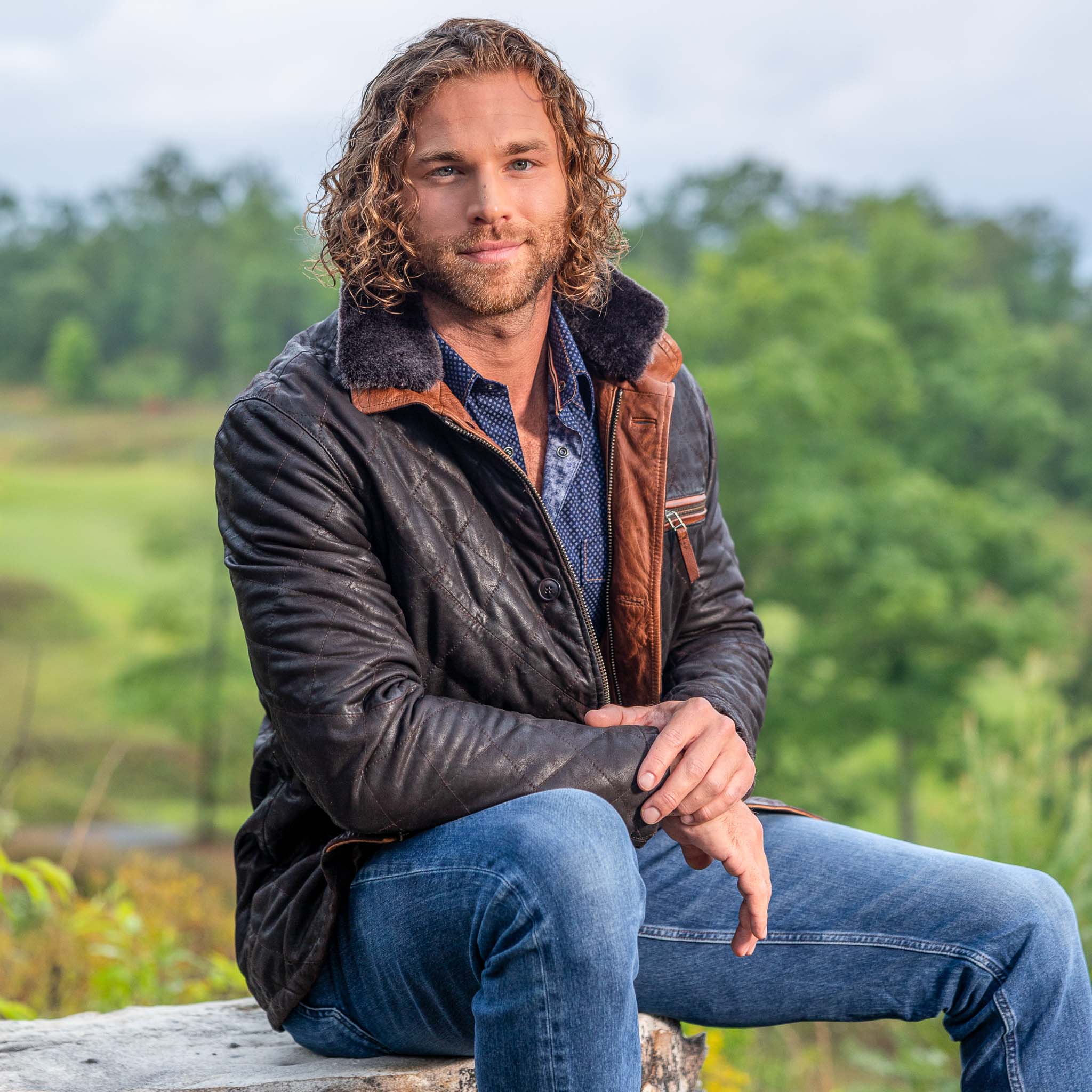 MADISON CREEK RAINIER Leather Jacket for Men - Waterproof & Windproof Outdoor Jacket - Perfect for Hiking, Camping, and Winter Adventures