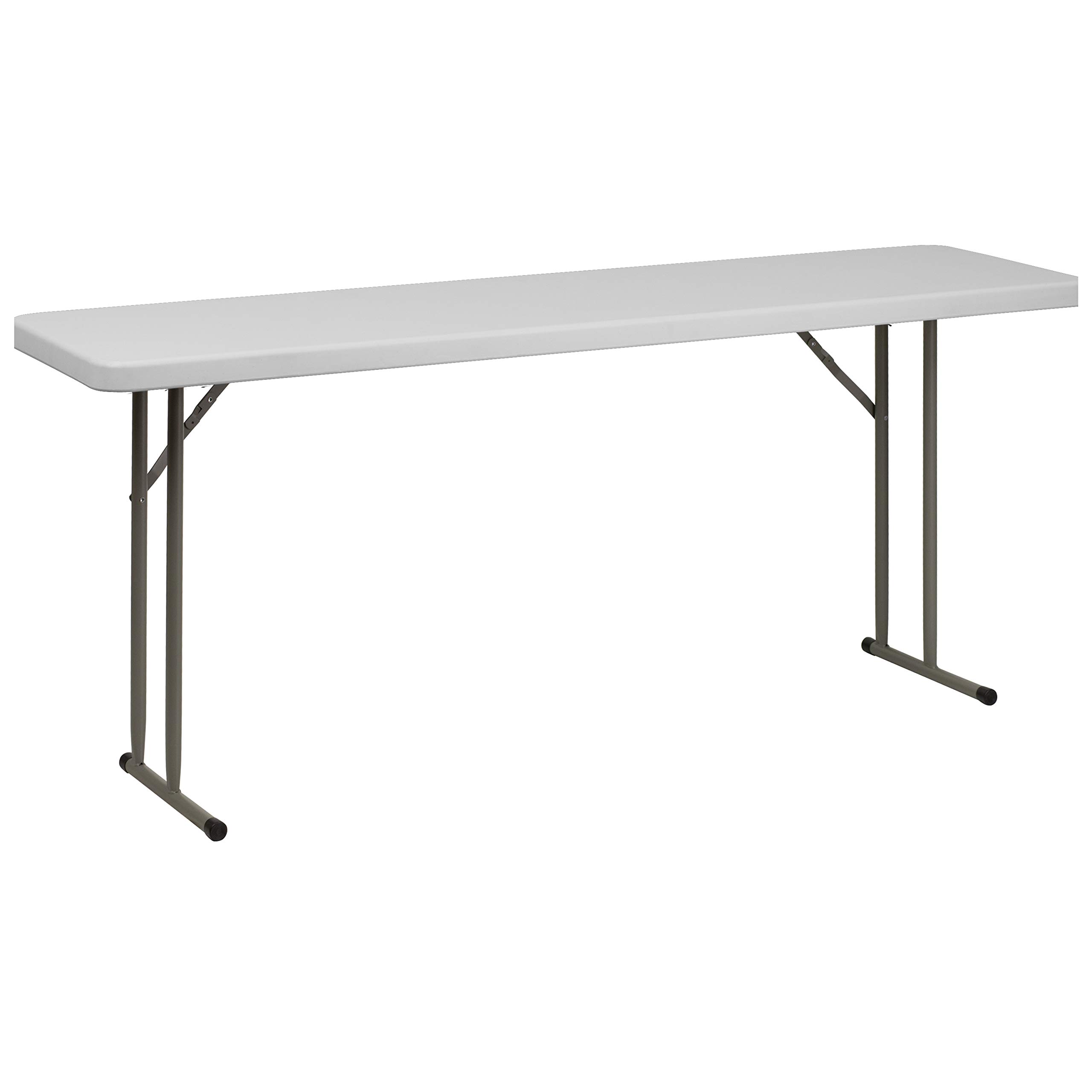 6-Foot Plastic Folding Training Table Set with 2 Crown Back Stack Chairs - Portable Conference & Classroom Furniture for Meetings, Events & Home Office