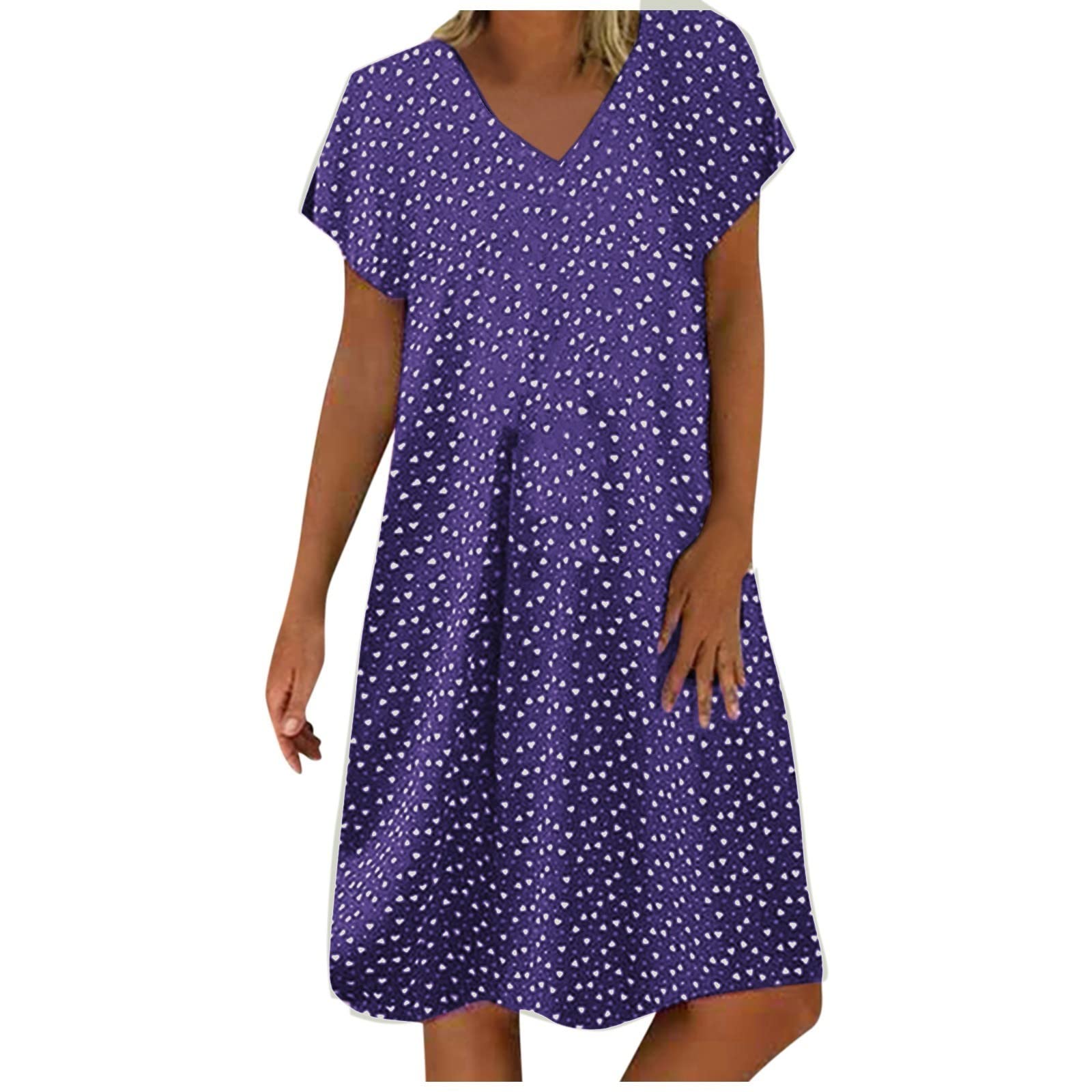 Women's Flowy Summer Dresses - Square Neck Patterned Casual Midi Dress in Plus Sizes | Perfect for Beach Vacations, Brunch Dates & Summer Outings