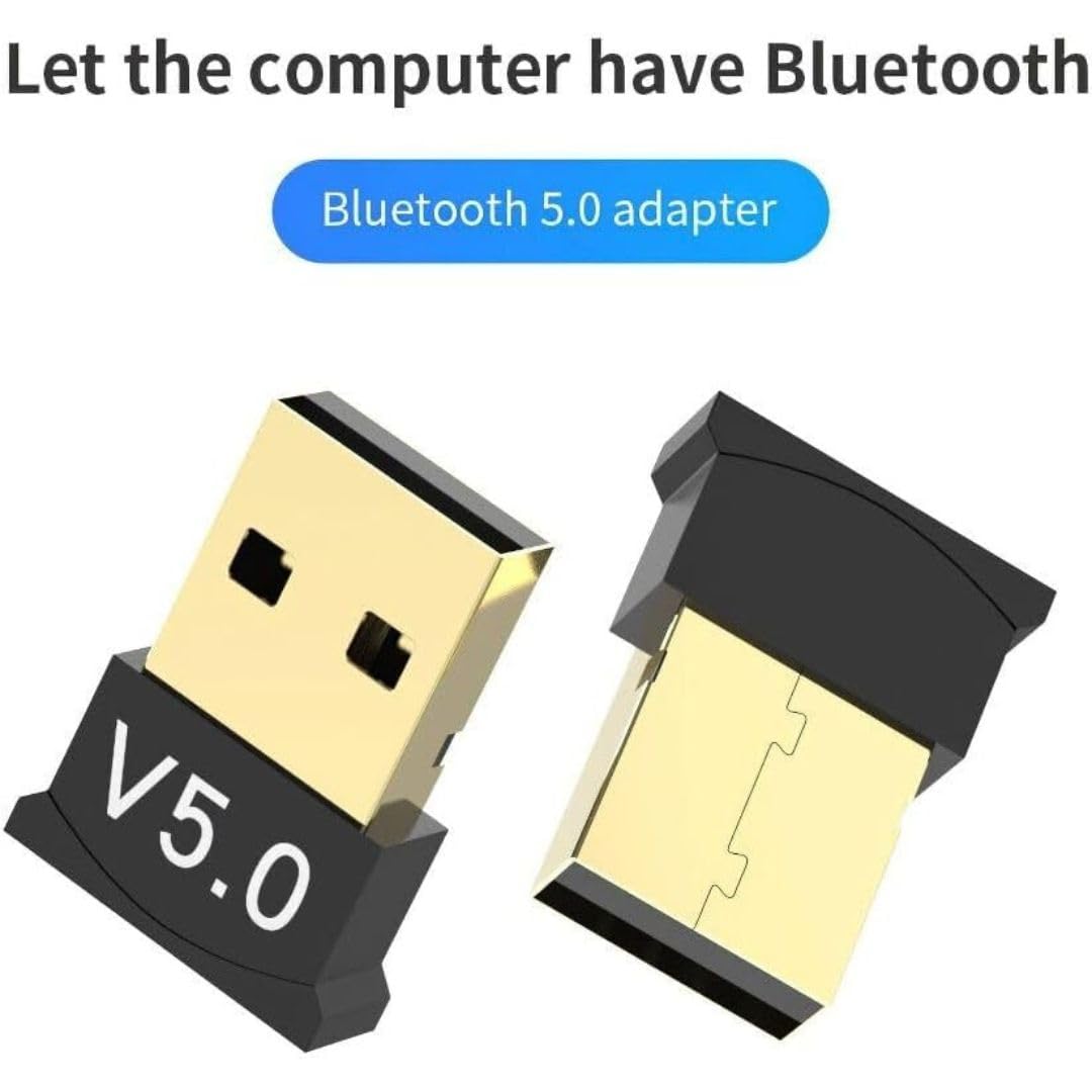 Nano USB Bluetooth 5.0 Adapter for PC Laptop - Wireless Audio & Device Connector for Windows 10/8/7