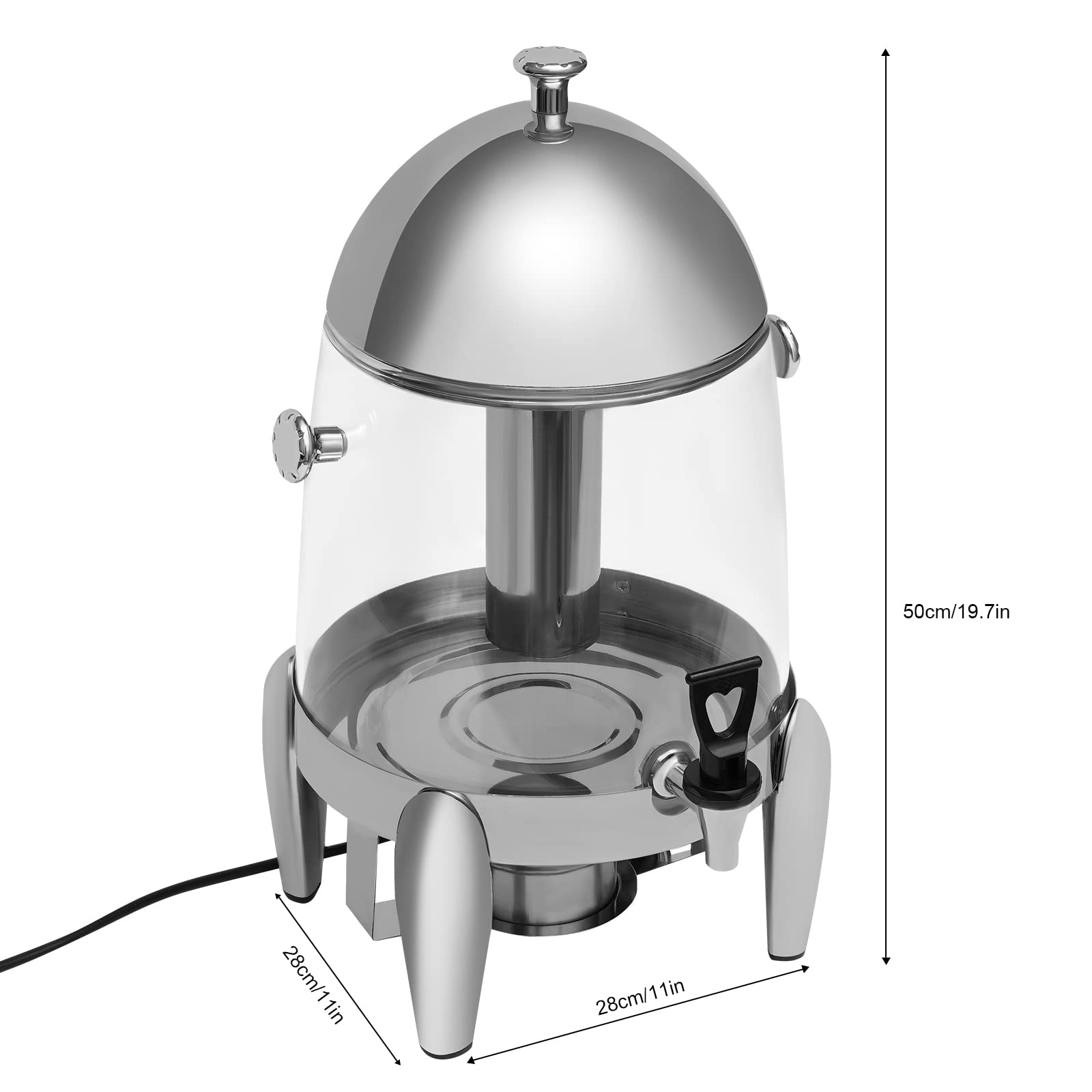 Xuthusman 12L/3.2gal Electric Hot Chocolate Dispenser - Stainless Steel Insulated Beverage Server with Adjustable Temperature for Coffee, Milk & Tea - Perfect for Cafes, Parties & Catering - Ideal for Home, Office, and Commercial Use (Transparent PC Model)