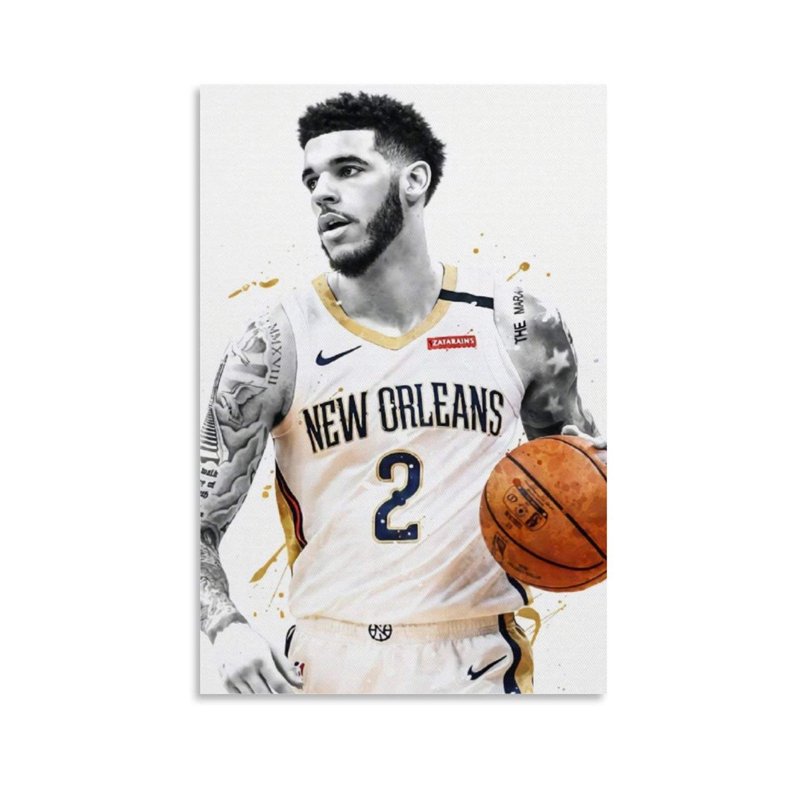 Lonzo Ball Basketball Poster - 12x18inch (30x45cm) Sports Wall Art Decor for Fans, Gift for Basketball Lovers - Perfect for Living Room, Bedroom, Game Room & Man Cave Decor