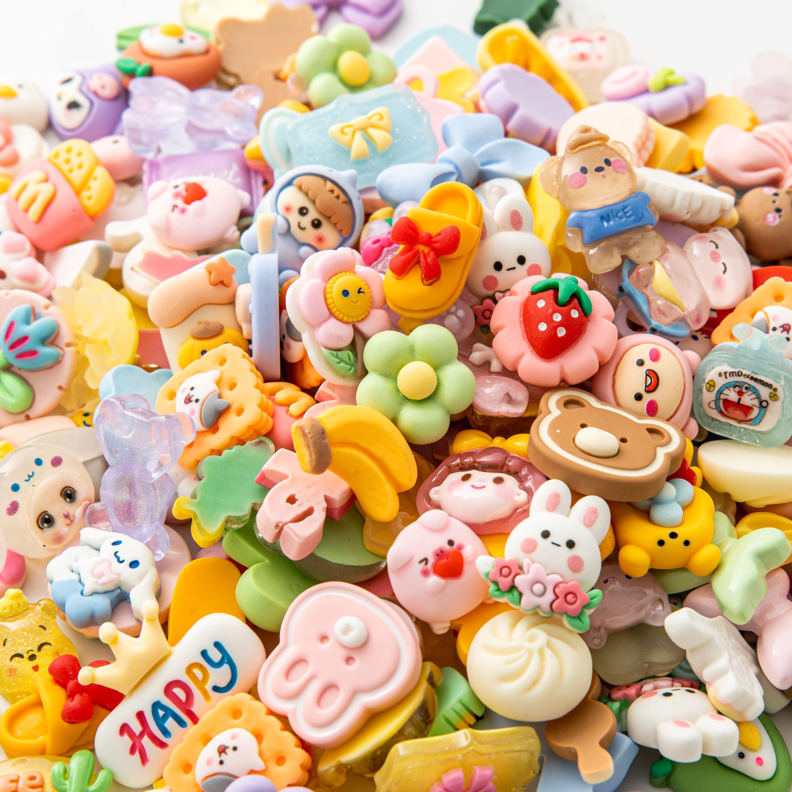 25pcs Kawaii Resin Flatback Slime Charms Set - Cute Cartoon DIY Craft Charms for Scrapbooking, Hair Clips, Decorations & Embellishments | Perfect for Kids' Crafts, Party Favors & Gift Making