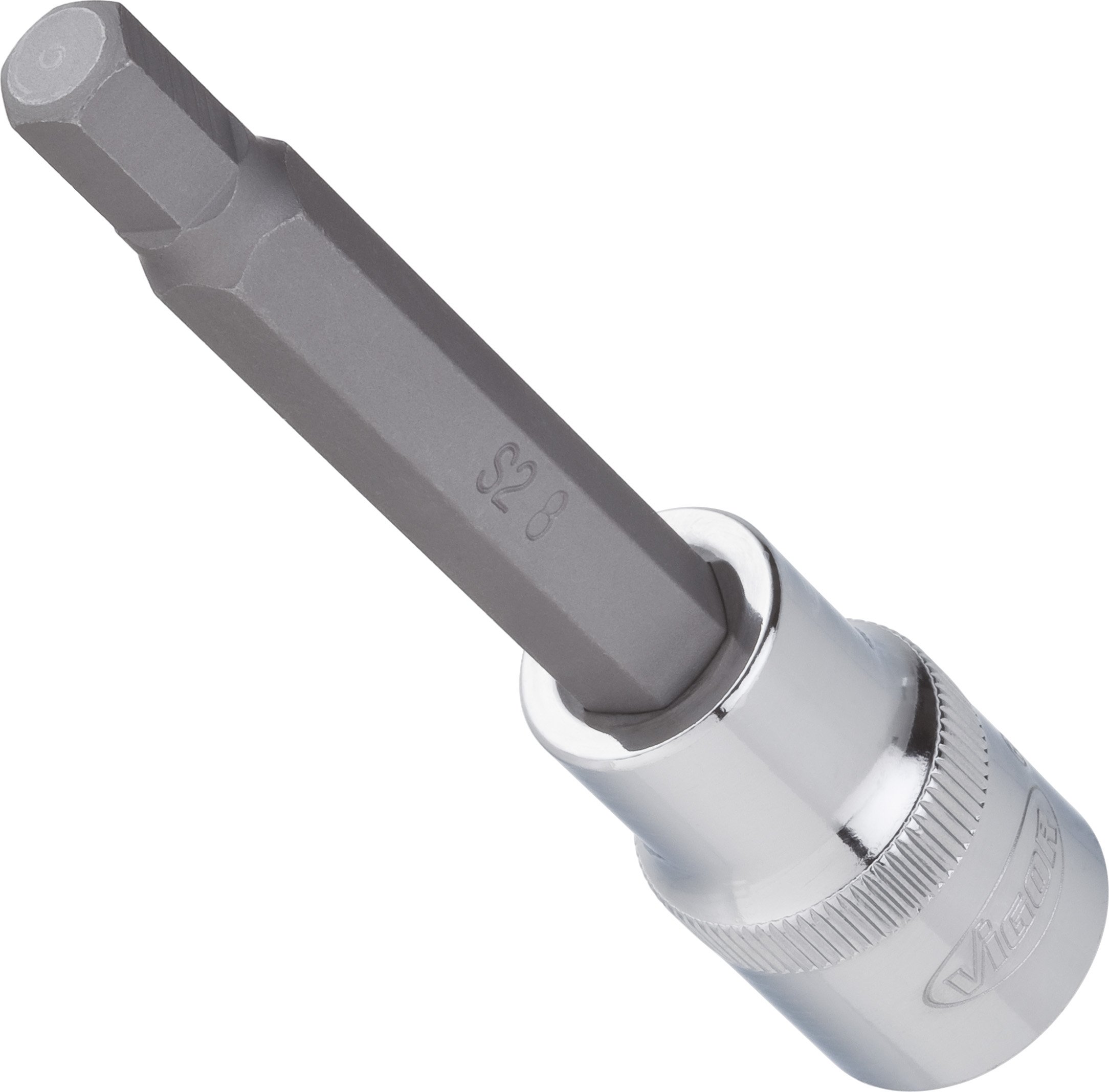 8mm Hex Socket Screwdriver Bit Spanner - 1/2 Inch Drive, 100mm Overall Length - Perfect for Automotive Repairs & DIY Home Improvement Projects (V2075)