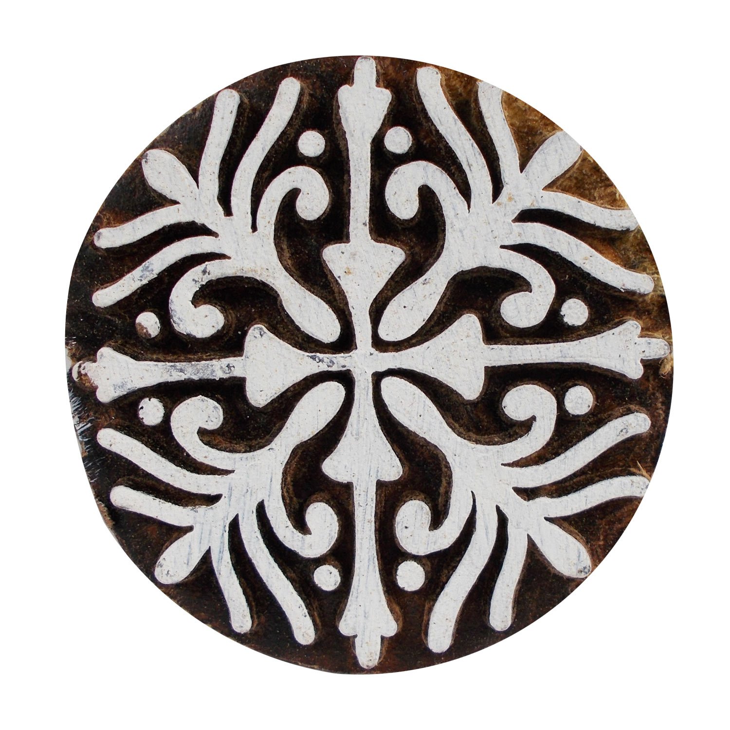 7-Piece Round & Square Floral Wooden Printing Blocks Set - Indian Handmade Stamps for Scrapbooking, Card Making & DIY Crafts - Perfect for Paper Crafts, Fabric Printing & Home Decor Projects