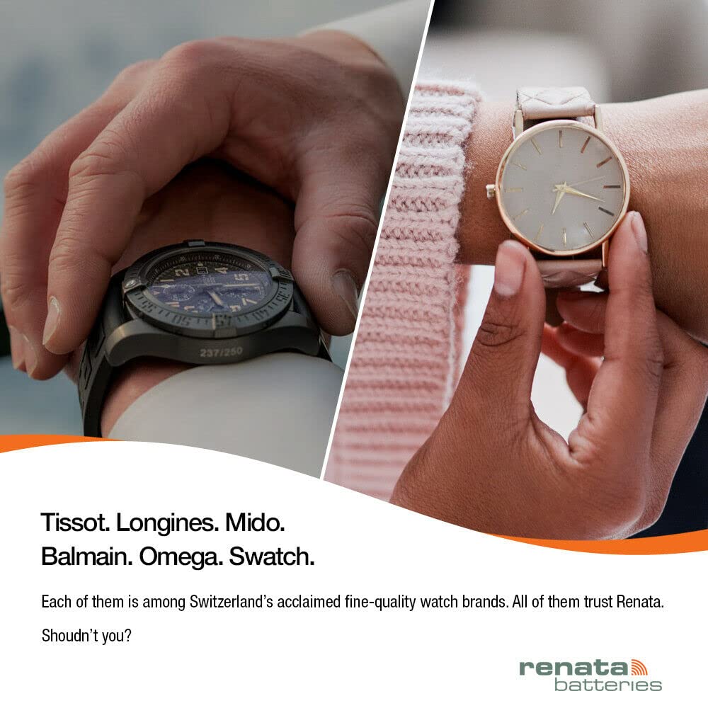 Renata 301 SR43SW 1.55V Silver Oxide Watch Batteries (2-Pack) - Long-Lasting Power for Watches, Calculators & Small Electronics - Perfect Replacement for Timex, Casio & Seiko Watches