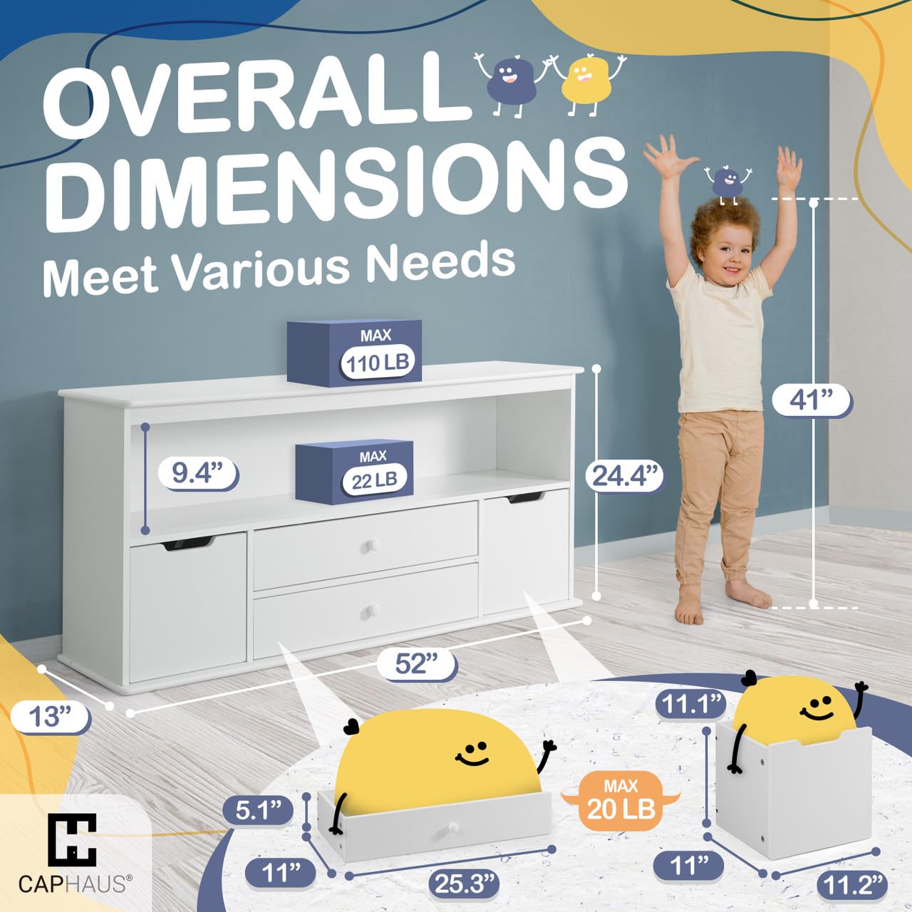 CAPHAUS 4-Drawer Toy Storage Organizer - 52