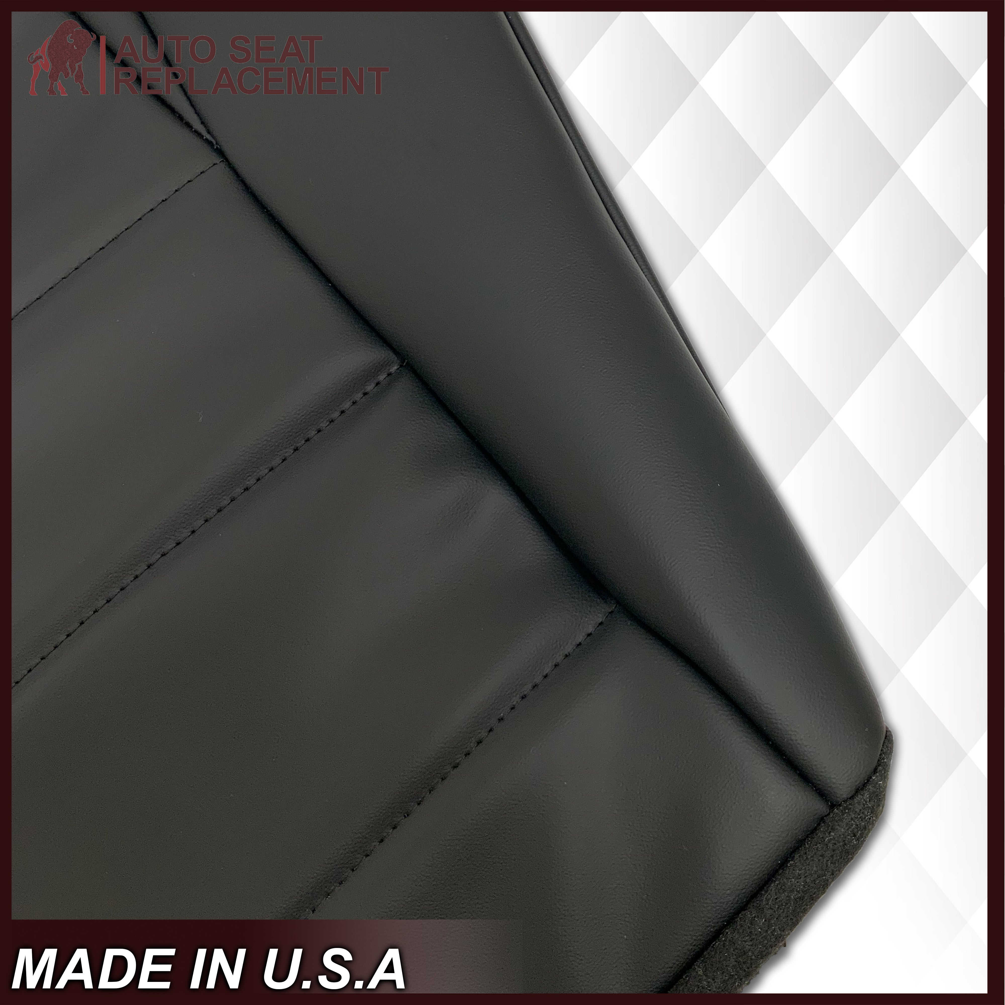 1994-1998 Ford Mustang Synthetic Leather Seat Covers - Black Custom Fit Replacement Covers for Front Bucket Seats | Perfect for Car Restoration, Interior Upgrade & Daily Driving Comfort