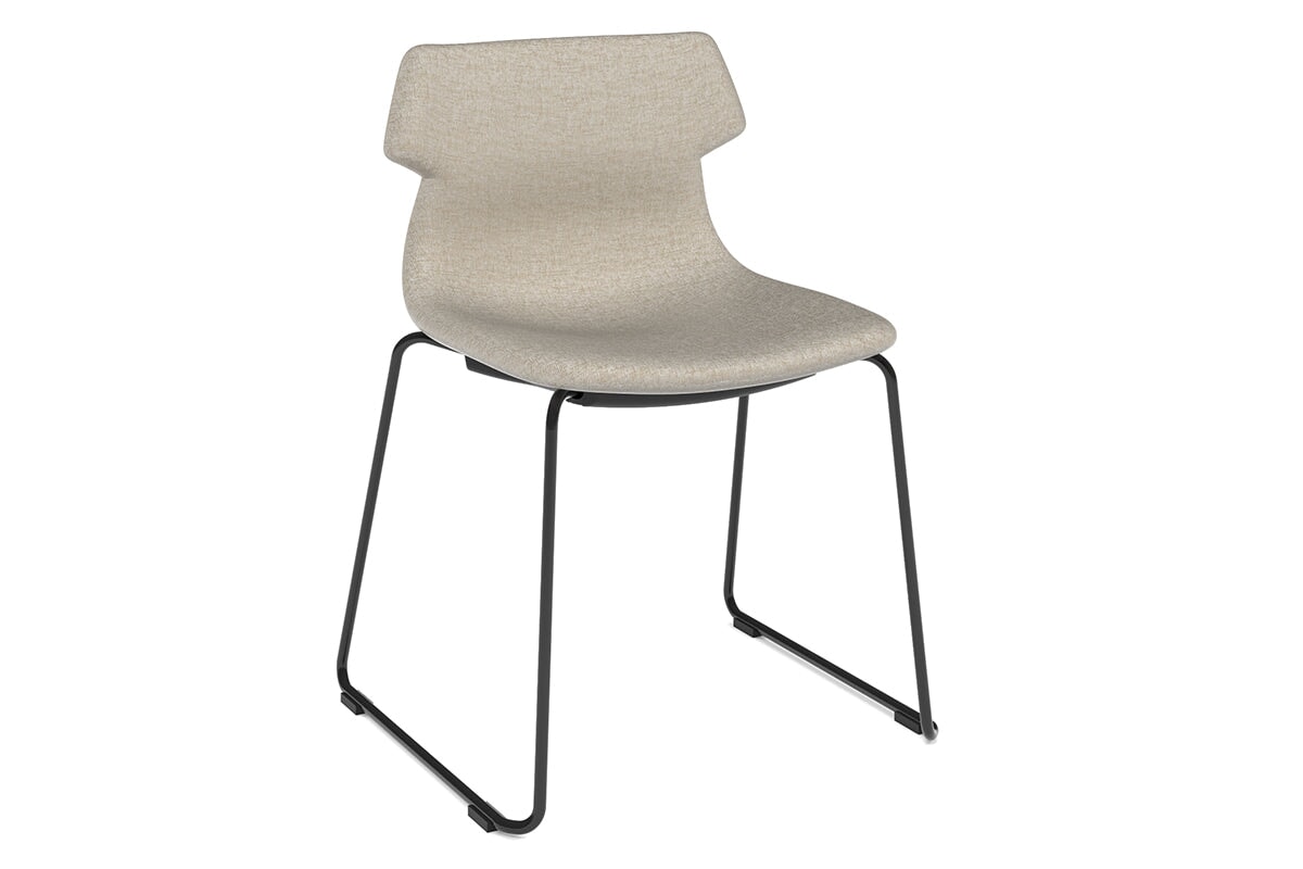 Wave Fabric Visitor Chair with Sled Base - Comfortable & Durable Office Guest Seating for Reception, Waiting Room, and Conference Areas
