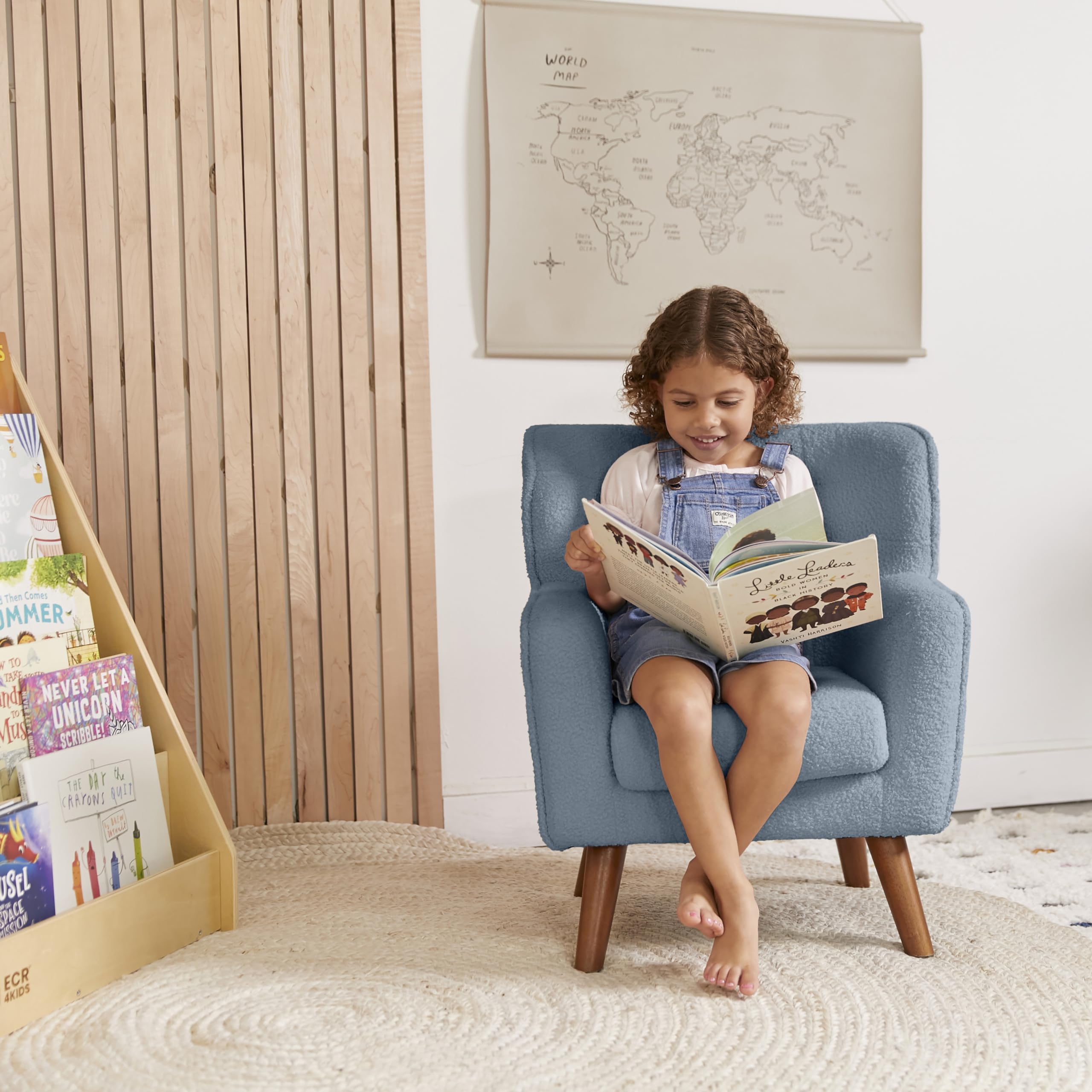 ECR4Kids Mila Arm Chair for Kids - Sturdy & Comfortable Peacock Blue Children's Chair - Perfect for Classrooms, Playrooms & Bedrooms