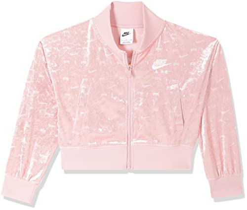 Nike Kids Girls NSW Air Jacket - Lightweight Windbreaker Jacket for Little & Big Kids (14-16) in Pink Glaze/White - Perfect for School, Sports & Outdoor Activities
