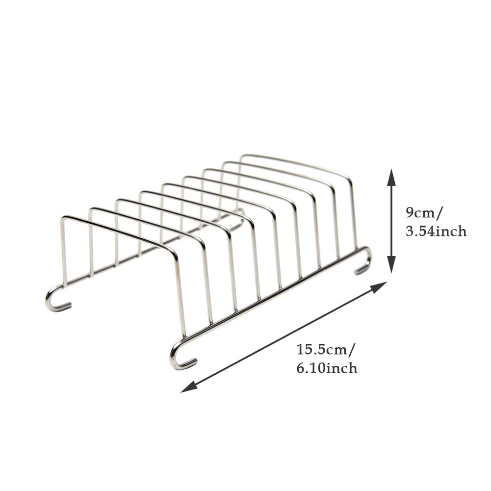 ZSooner Stainless Steel 8-Slice Toast Rack for Toaster - 6.1x3.5 Inch Air Fryer Accessory | Perfect for Breakfast, Brunch & Kitchen Organization