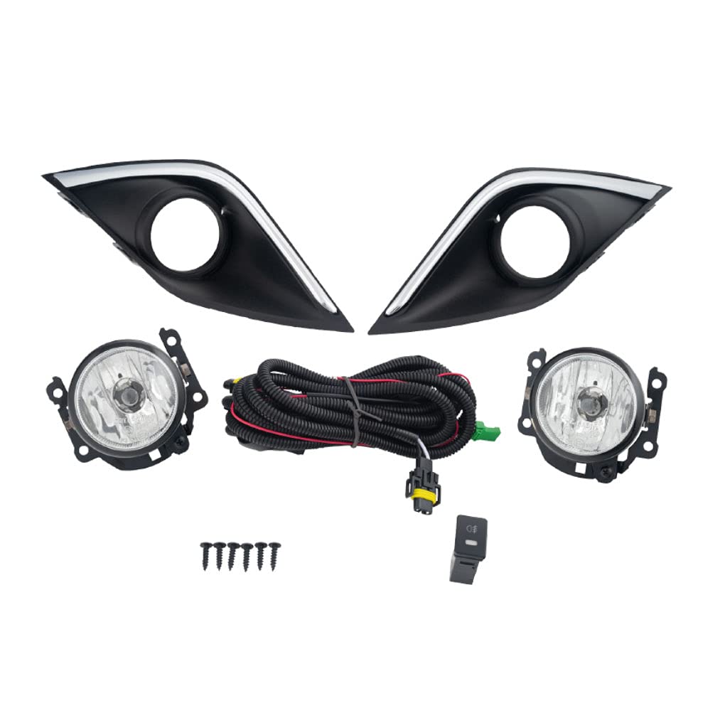 2017-2019 Mitsubishi Outlander LED Fog Light Assembly Kit - Complete Left & Right Replacement Set with Bulbs | Perfect for Night Driving & Off-Road Adventures