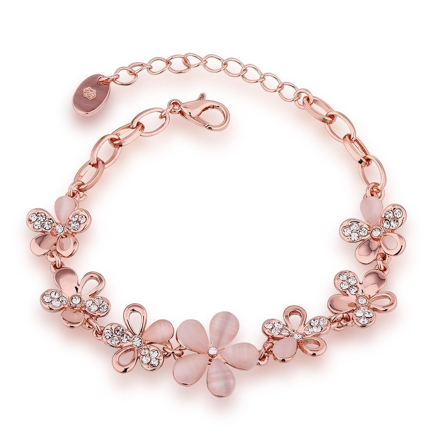 18K Rose Gold Plated Opal Stone Bracelet for Women - Elegant Yellow Chimes Bracelet for Women & Girls | Perfect Birthday, Anniversary & Valentine's Day Gift for Wife, Girlfriend | Boho Chic Jewelry for Everyday Wear & Special Occasions