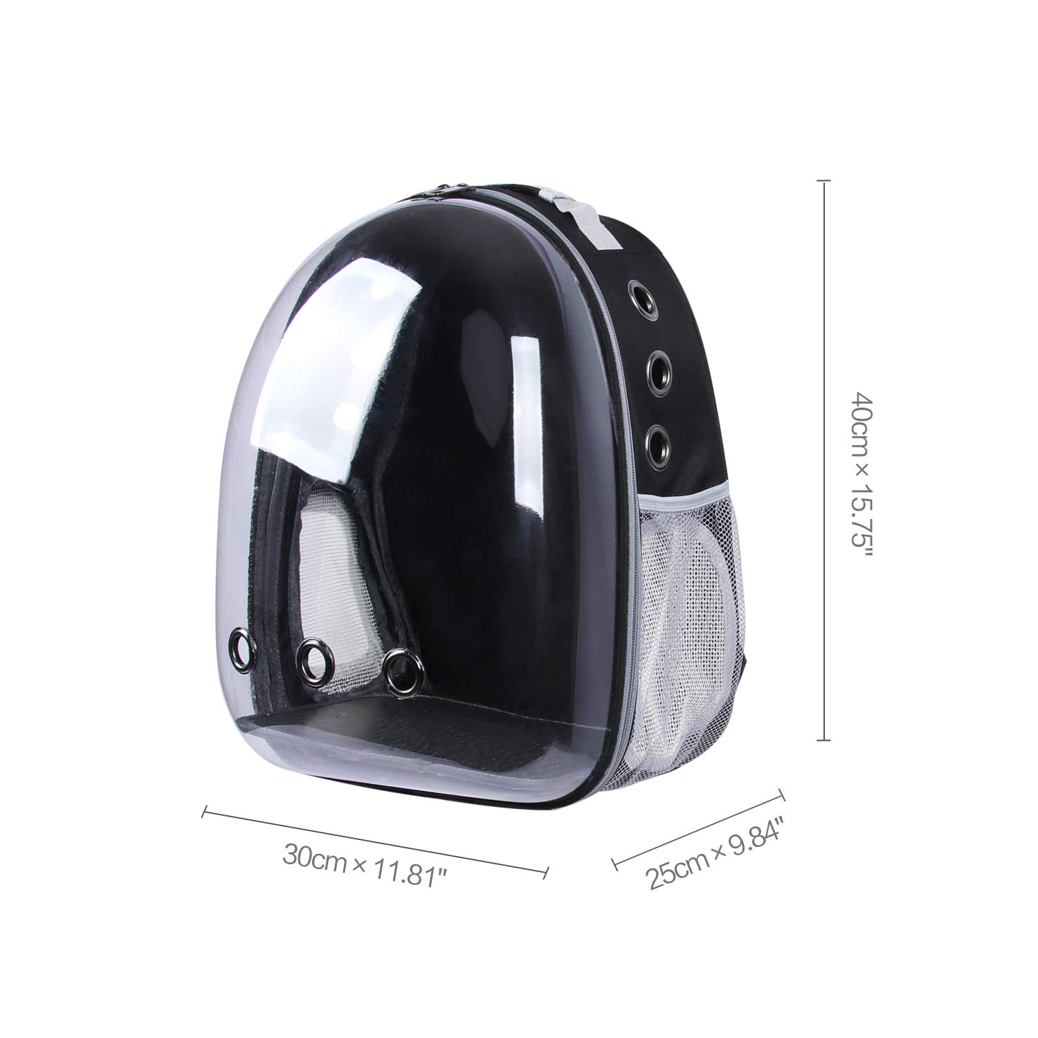Innovative Transparent Pet Carrier Backpack - Panoramic View Portable Space Capsule for Cats & Dogs - Shoulder Travel Bag (Black) - Perfect for Air Travel, Hiking & Outdoor Adventures