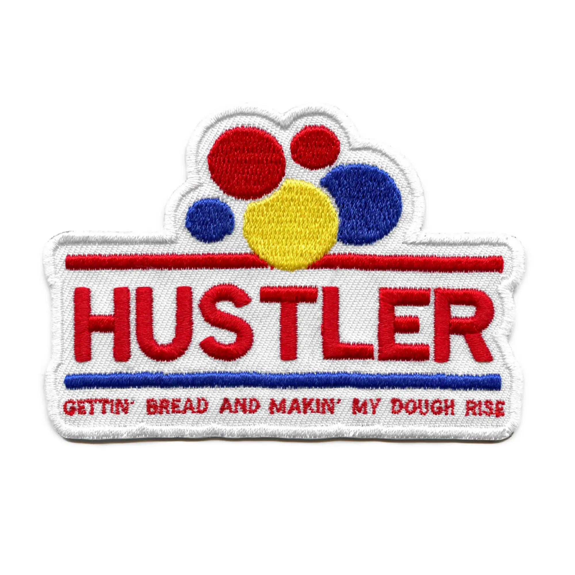Funny Hustler Gettin Bread Patch - Embroidered Iron On Applique for Jackets, Hats & Bags - Brand Parody for Streetwear & Urban Fashion
