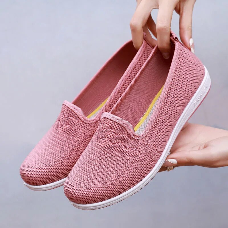 Women's Comfortable Flat Shoes - Breathable & Lightweight Cloth Slip-Ons for Casual Wear, Walking & Travel