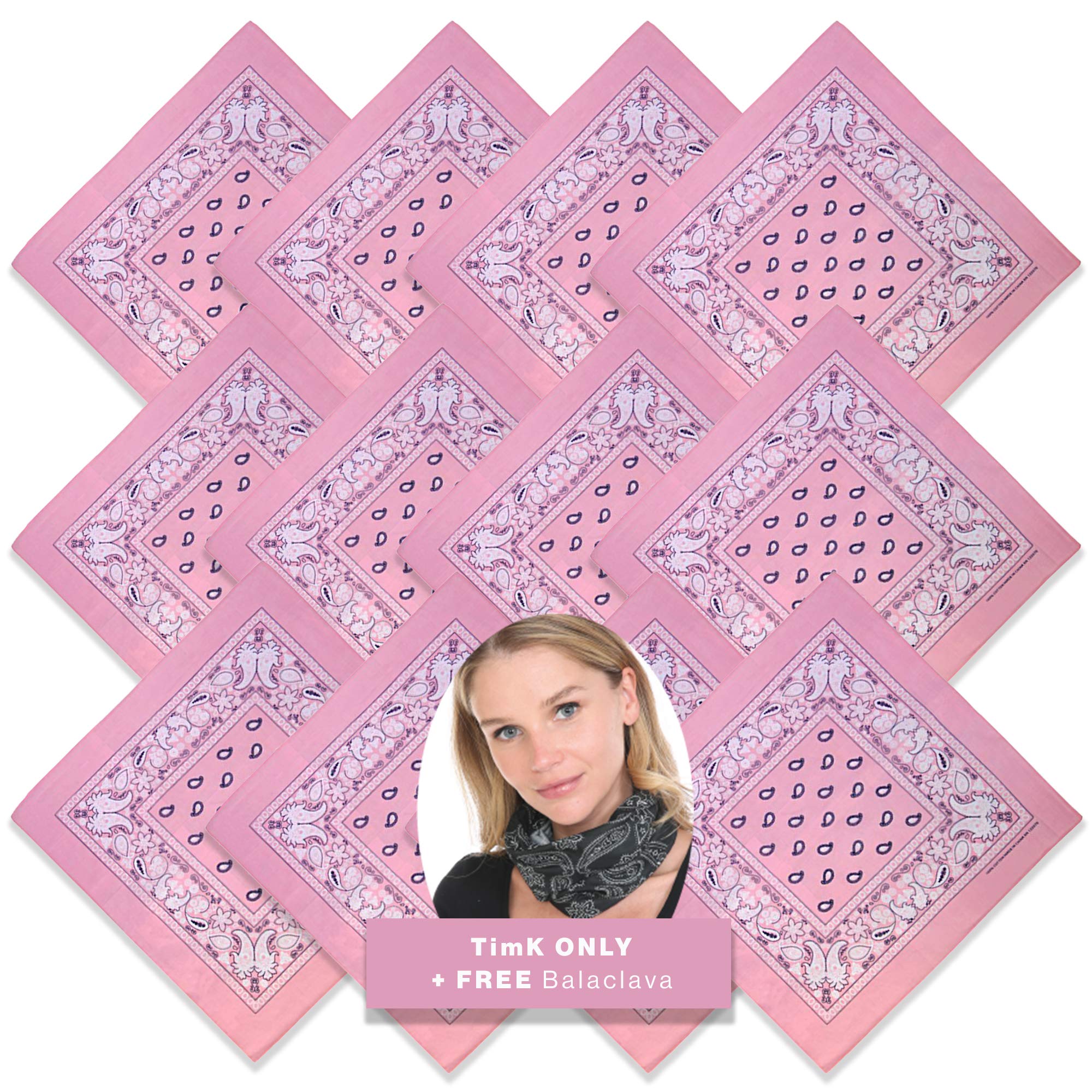 12-Pack Baby Pink & Blue Bandanas - Gender Neutral Baby Shower Decorations for Boys & Girls (Pink Paisley Design) - Perfect for Baby Showers, Birthday Parties & Photo Props