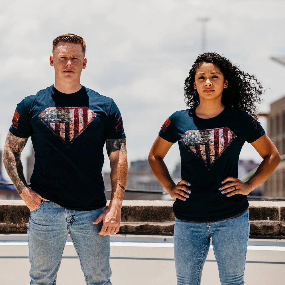 Super Patriot 2.0 Graphic T-Shirt - Navy Blue Cotton Tee for Men | Casual Wear, Patriotic Outfits & American Flag Apparel