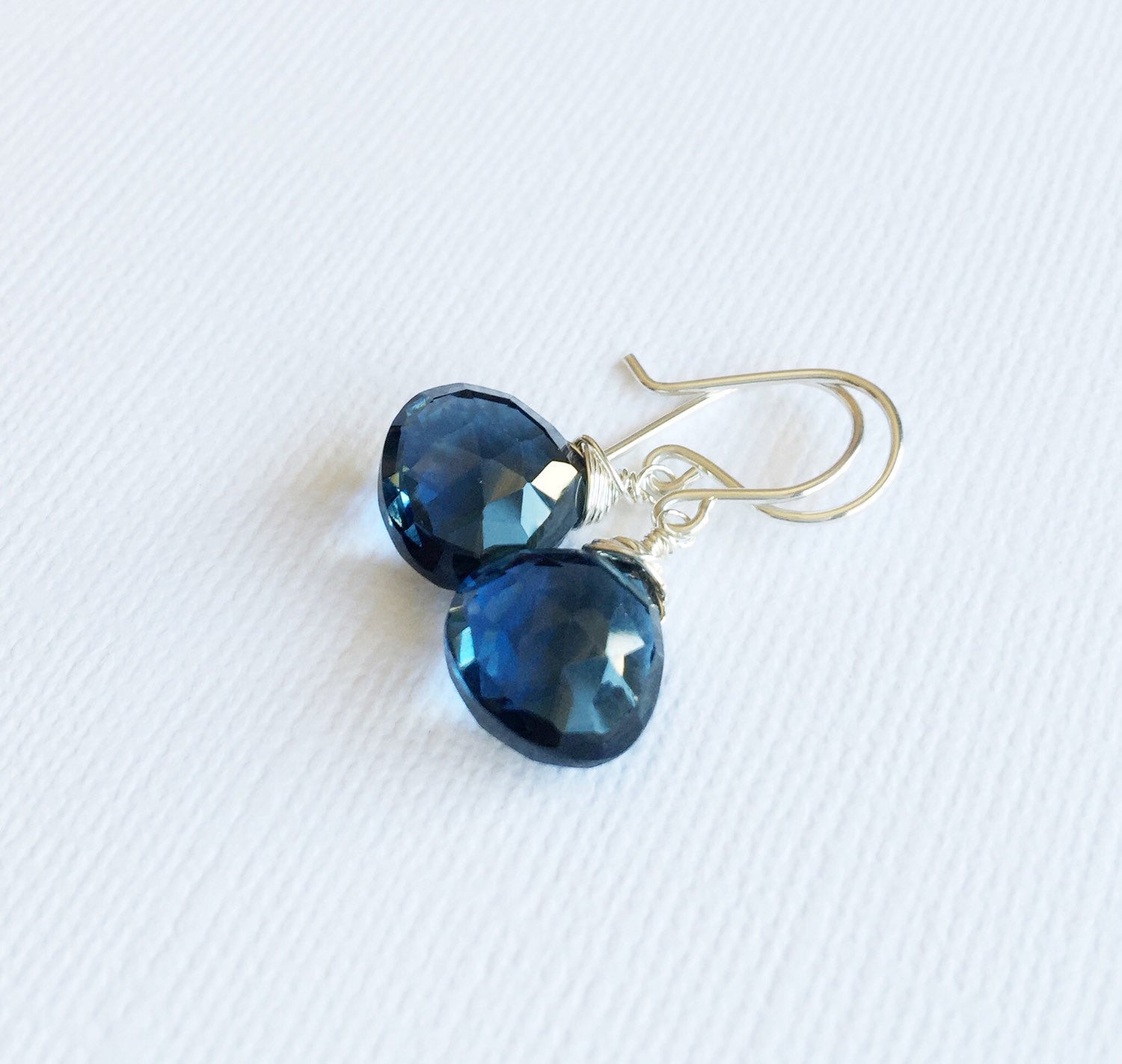 Kala London Blue Quartz Earrings (E258) - Elegant Gemstone Jewelry for Women, Perfect for Parties & Special Occasions